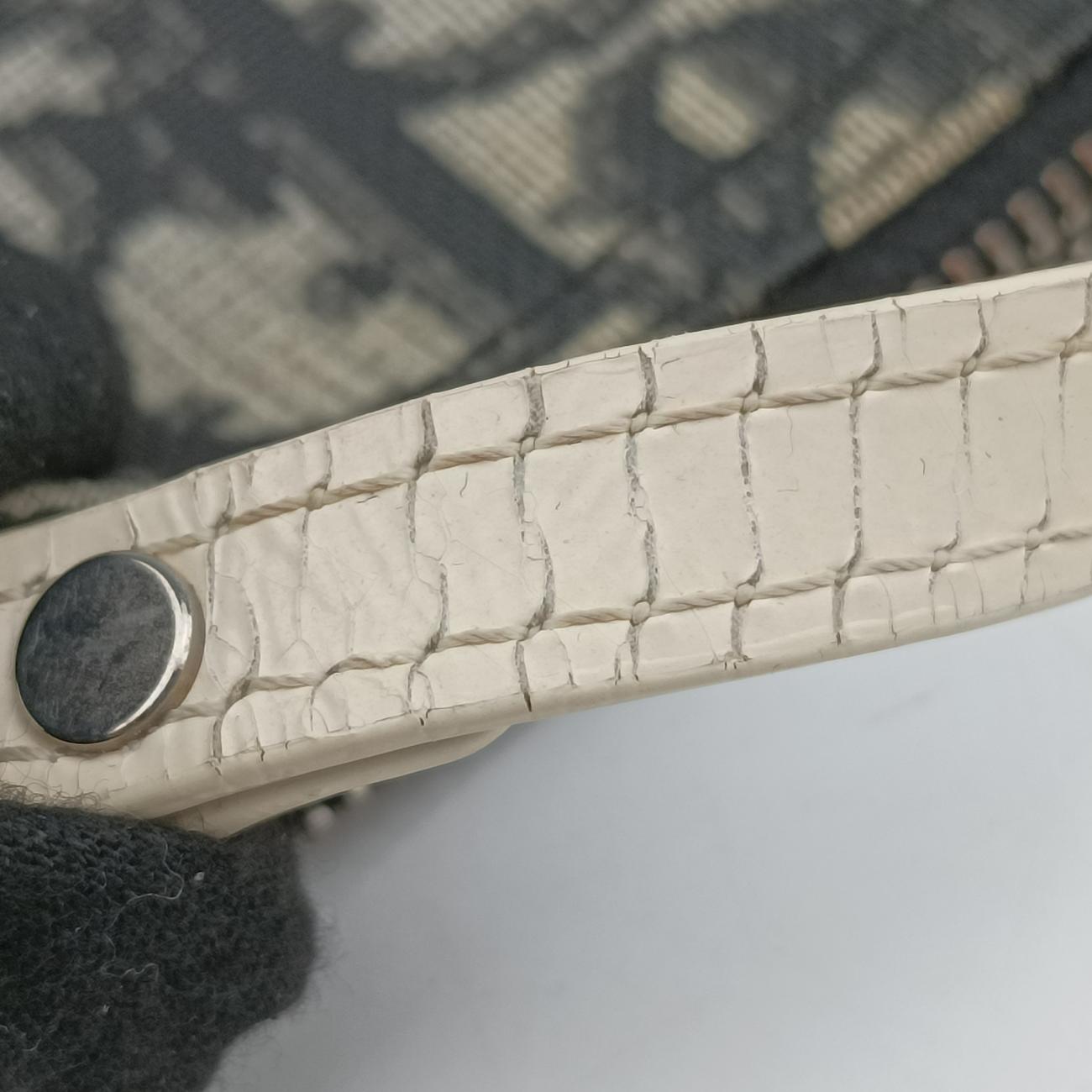 Pre-owned Christian Dior Saddle Black x Gray x White Jacquard  handbag | stylenewstar