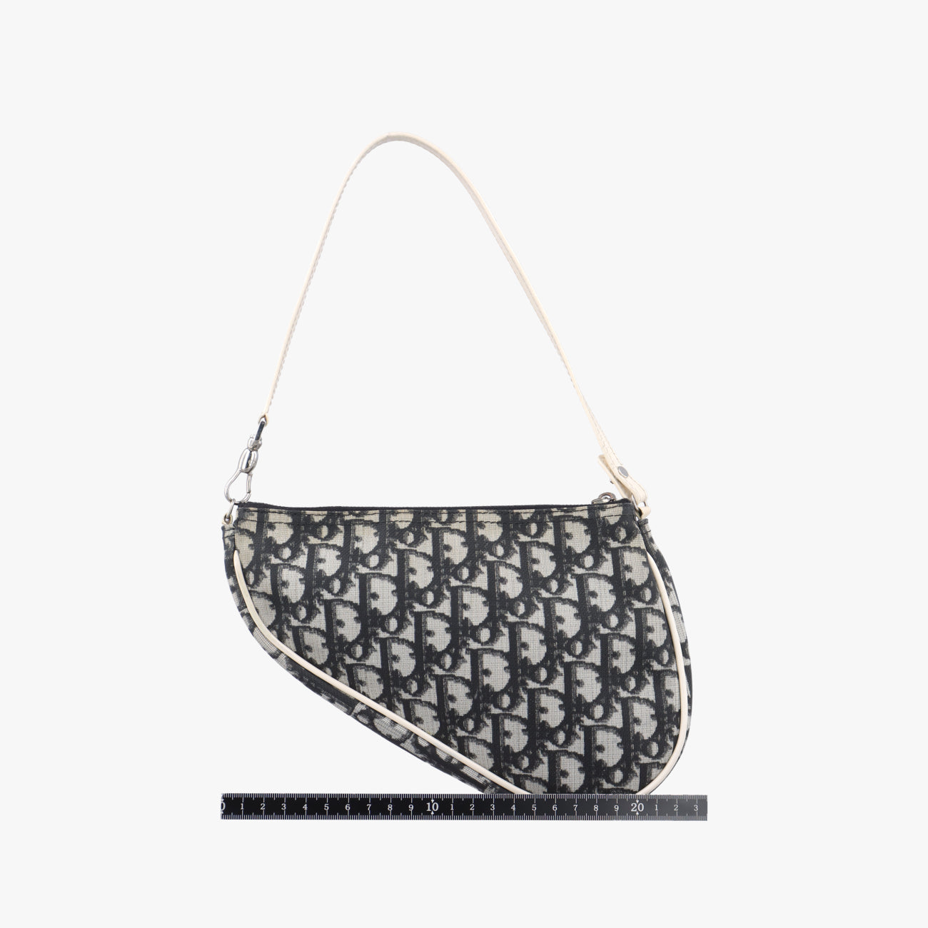 Pre-owned Christian Dior Saddle Black x Gray x White Jacquard  handbag | stylenewstar