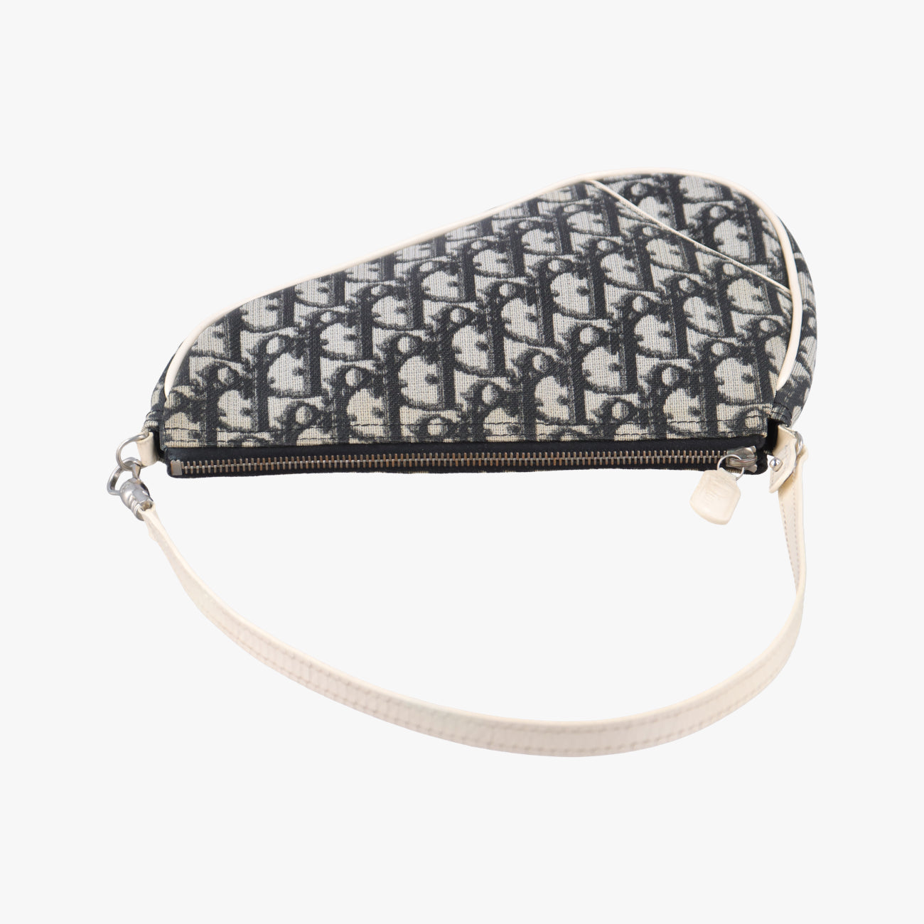 Pre-owned Christian Dior Saddle Black x Gray x White Jacquard  handbag | stylenewstar
