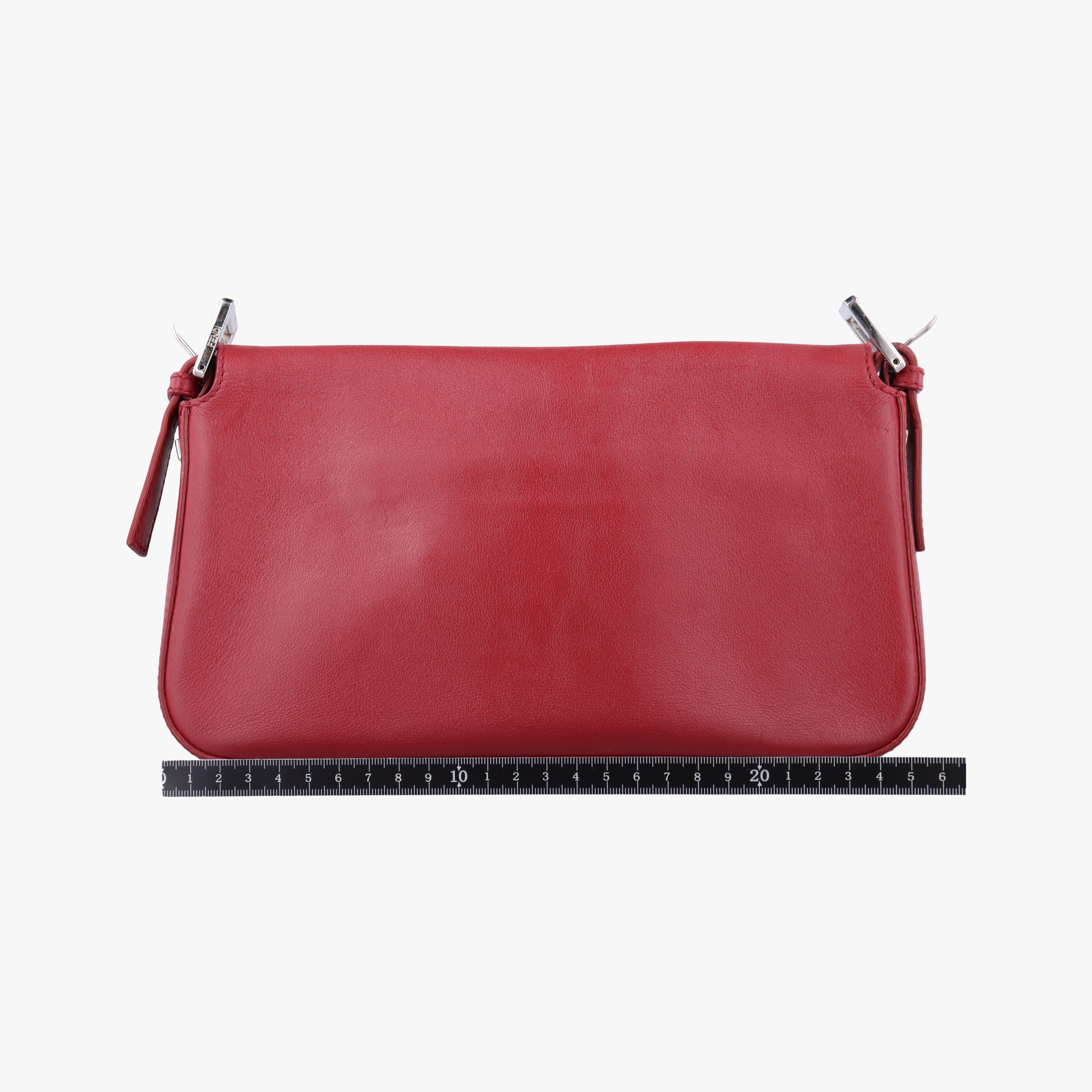 Pre-owned Fendi BAGUETTE Burgundy Leather x snakeskin 8BR600 shoulderbag | stylenewstar