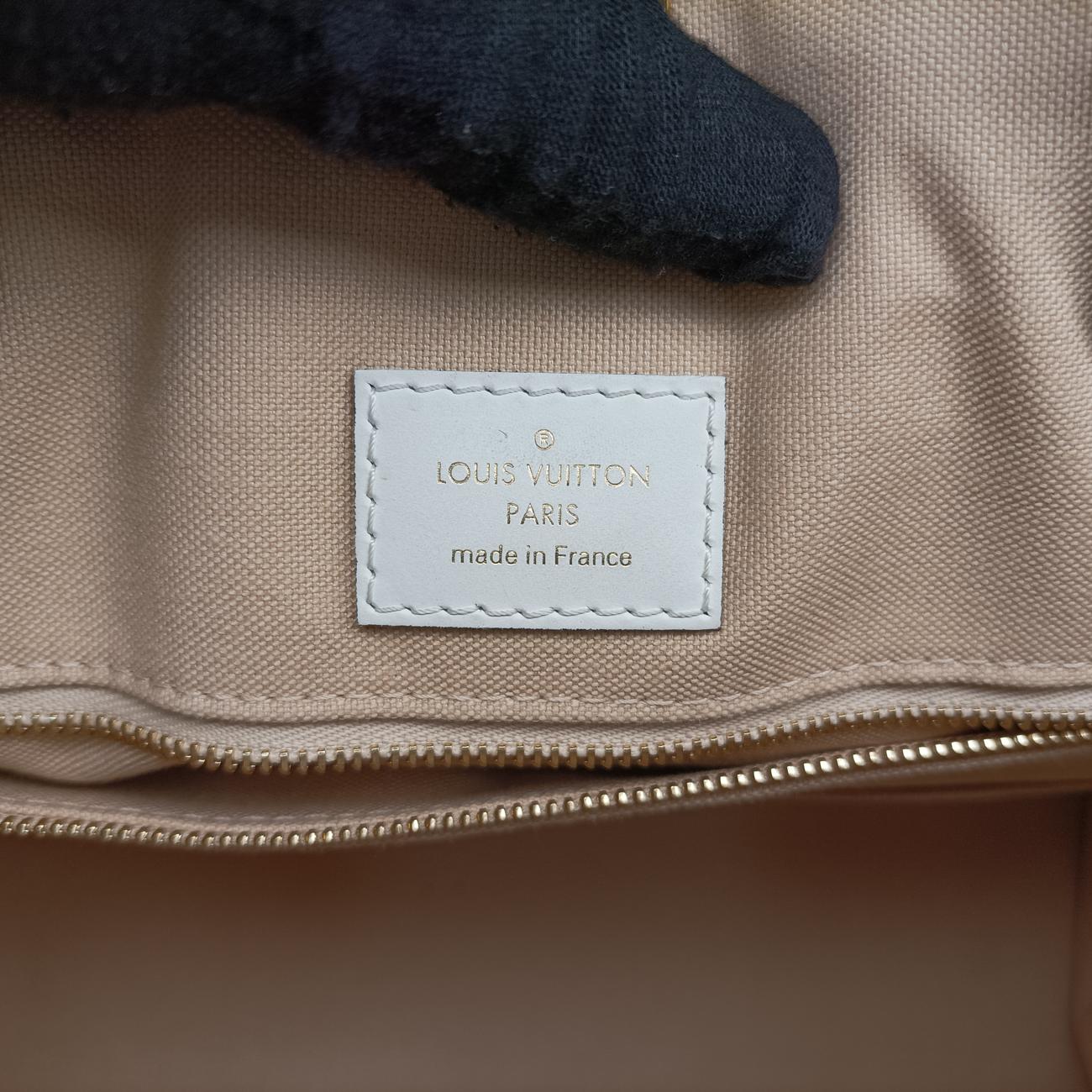 Pre-owned Louis Vuitton On The Go GM CREME×Green×Multicolor Monogram Giant M44571 shoulderbag | stylenewstar