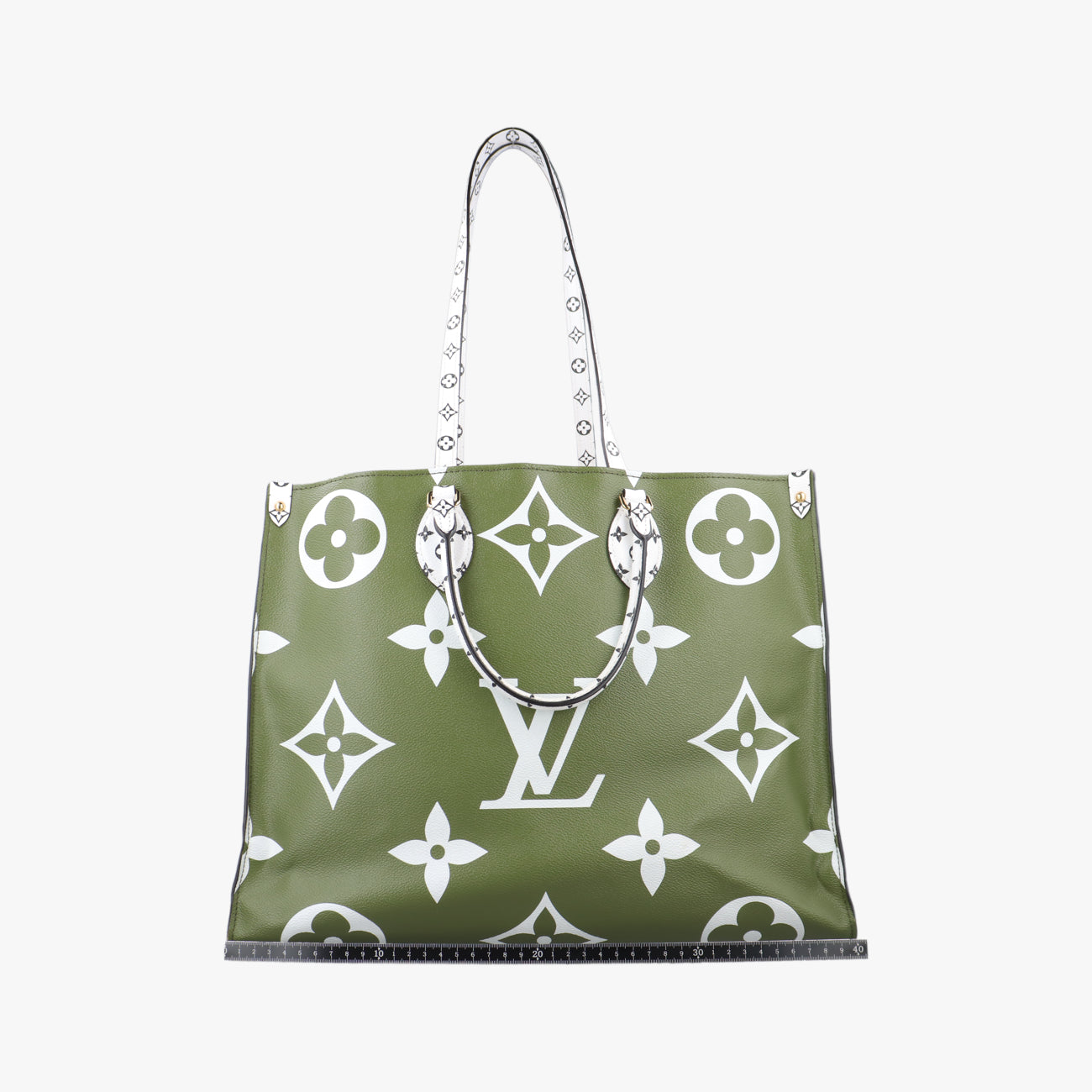 Pre-owned Louis Vuitton On The Go GM CREME×Green×Multicolor Monogram Giant M44571 shoulderbag | stylenewstar