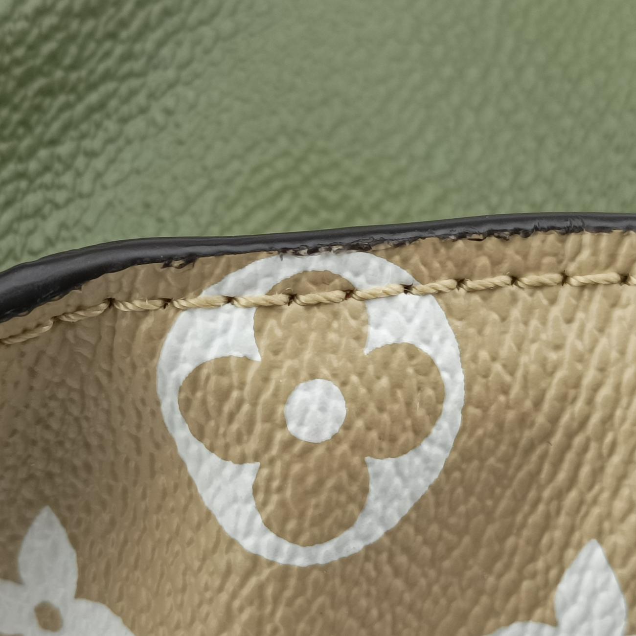 Pre-owned Louis Vuitton On The Go GM CREME×Green×Multicolor Monogram Giant M44571 shoulderbag | stylenewstar