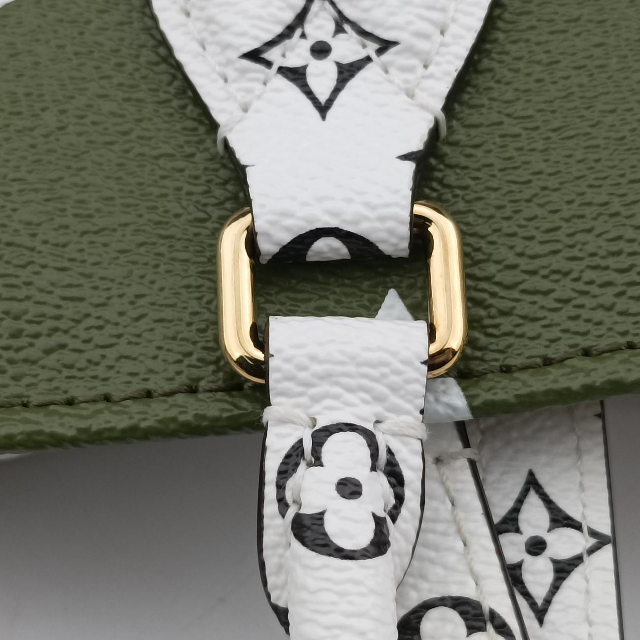 Pre-owned Louis Vuitton On The Go GM CREME×Green×Multicolor Monogram Giant M44571 shoulderbag | stylenewstar