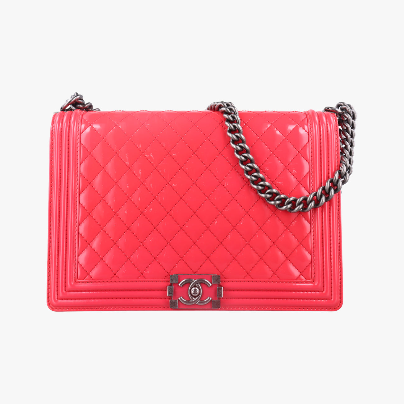 Secondhand Chanel BOY CHANEL Pink Patent A67087 shoulderbag | stylenewstar