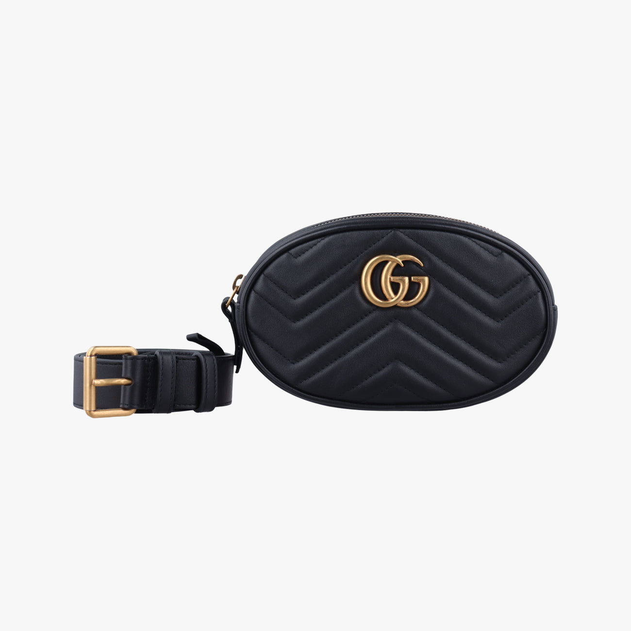 Secondhand Gucci GG Marmont Black Leather 476434 bum bag/waist bag | stylenewstar