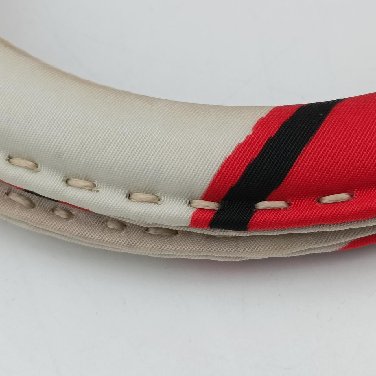 Pre-owned Prada Heart Pattern White× Red× black Nylon  shoulderbag | stylenewstar