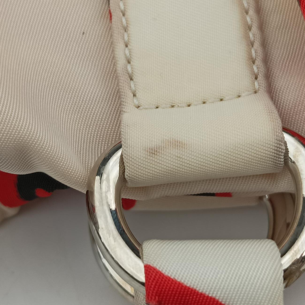 Pre-owned Prada Heart Pattern White× Red× black Nylon  shoulderbag | stylenewstar