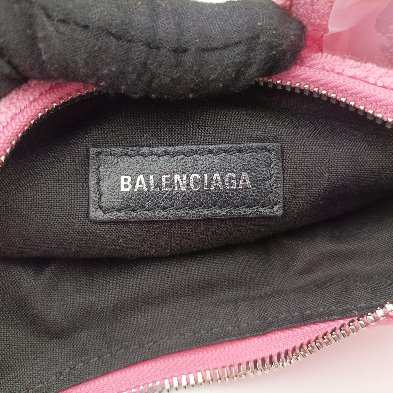 Pre-owned Balenciaga Le Cagole Pink Pile Fabric  shoulderbag | stylenewstar