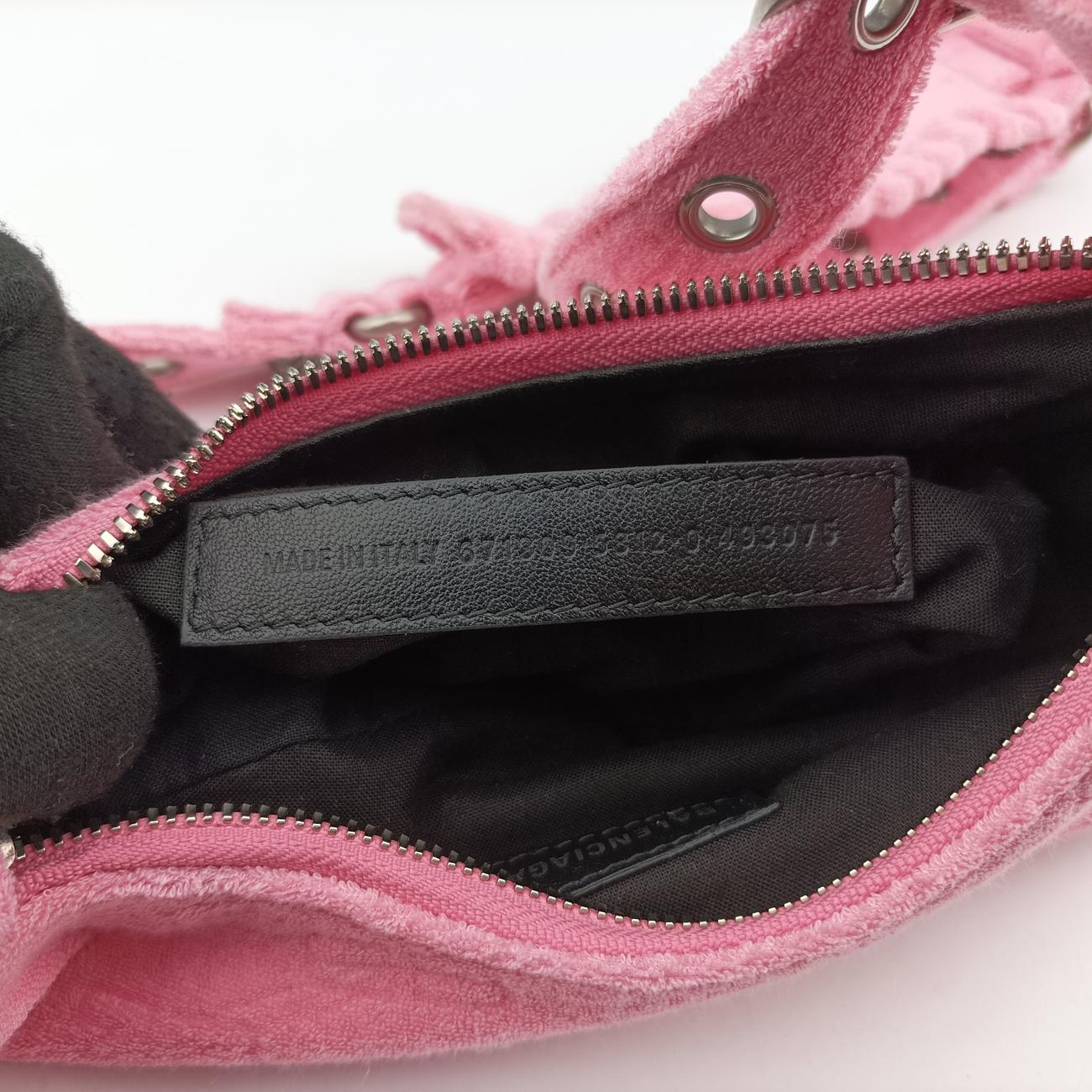 Pre-owned Balenciaga Le Cagole Pink Pile Fabric  shoulderbag | stylenewstar