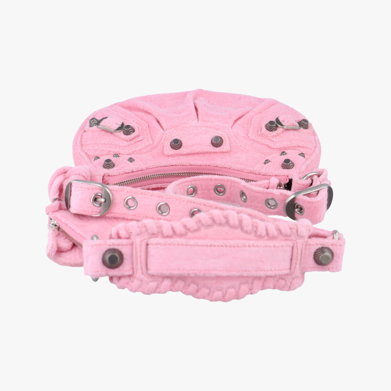 Pre-owned Balenciaga Le Cagole Pink Pile Fabric  shoulderbag | stylenewstar