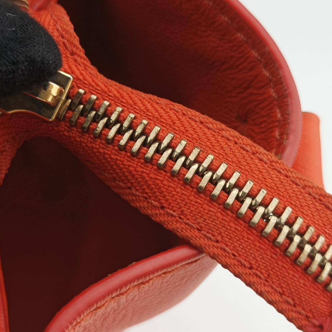 Pre-owned Celine luggage nano shopper Orange Leather  shoulderbag | stylenewstar