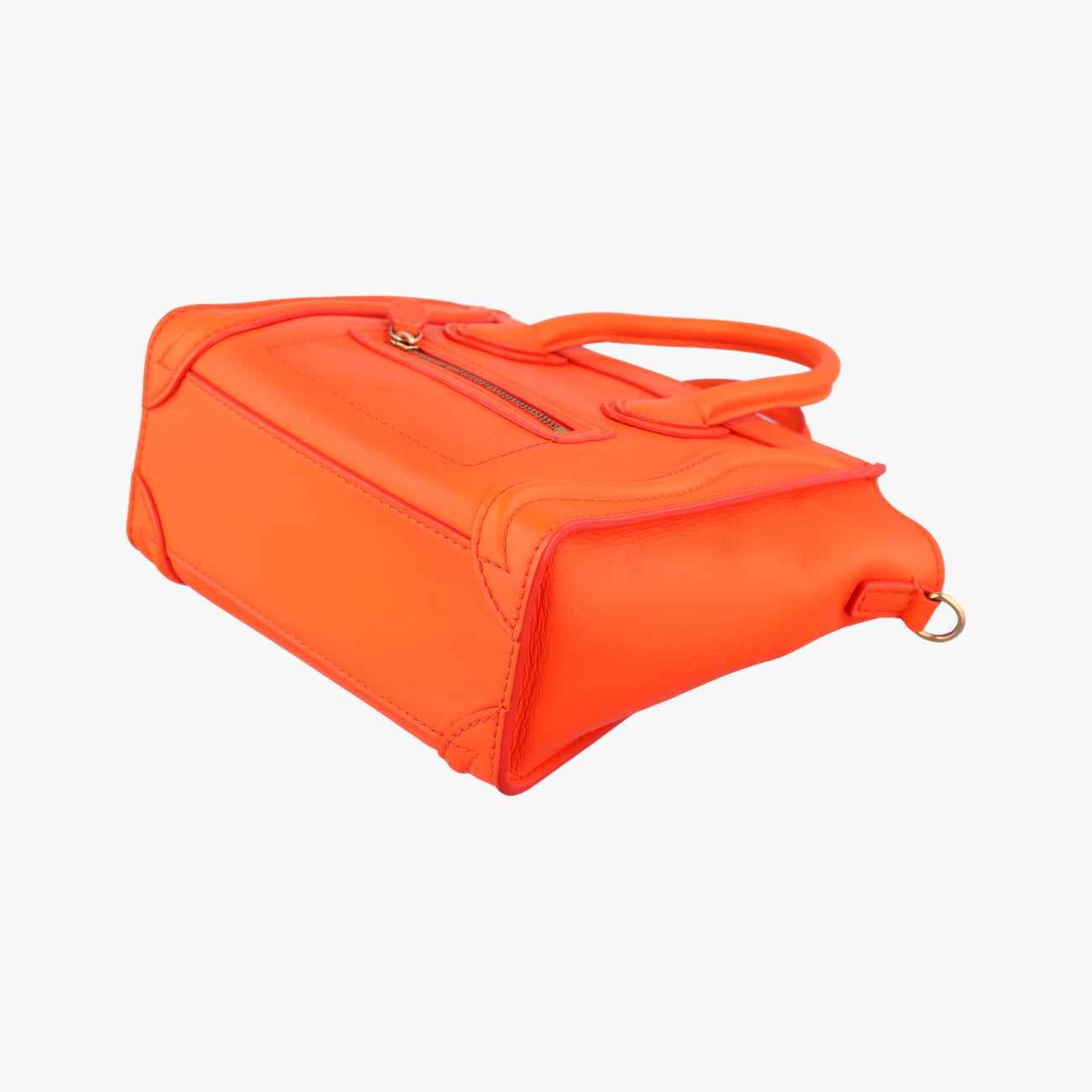 Pre-owned Celine luggage nano shopper Orange Leather  shoulderbag | stylenewstar