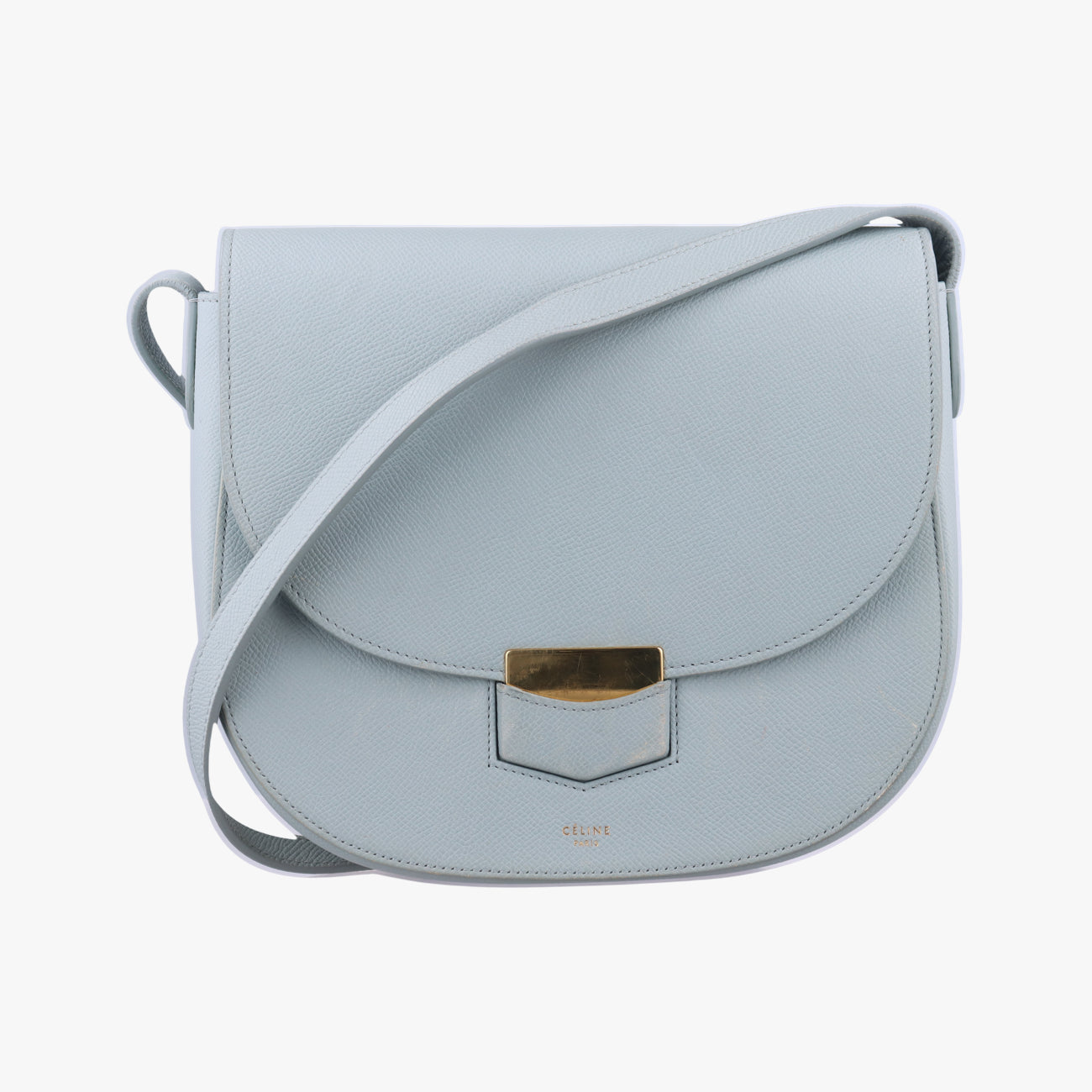 Secondhand Celine TROTTEUR Compact Grey Leather  shoulderbag | stylenewstar