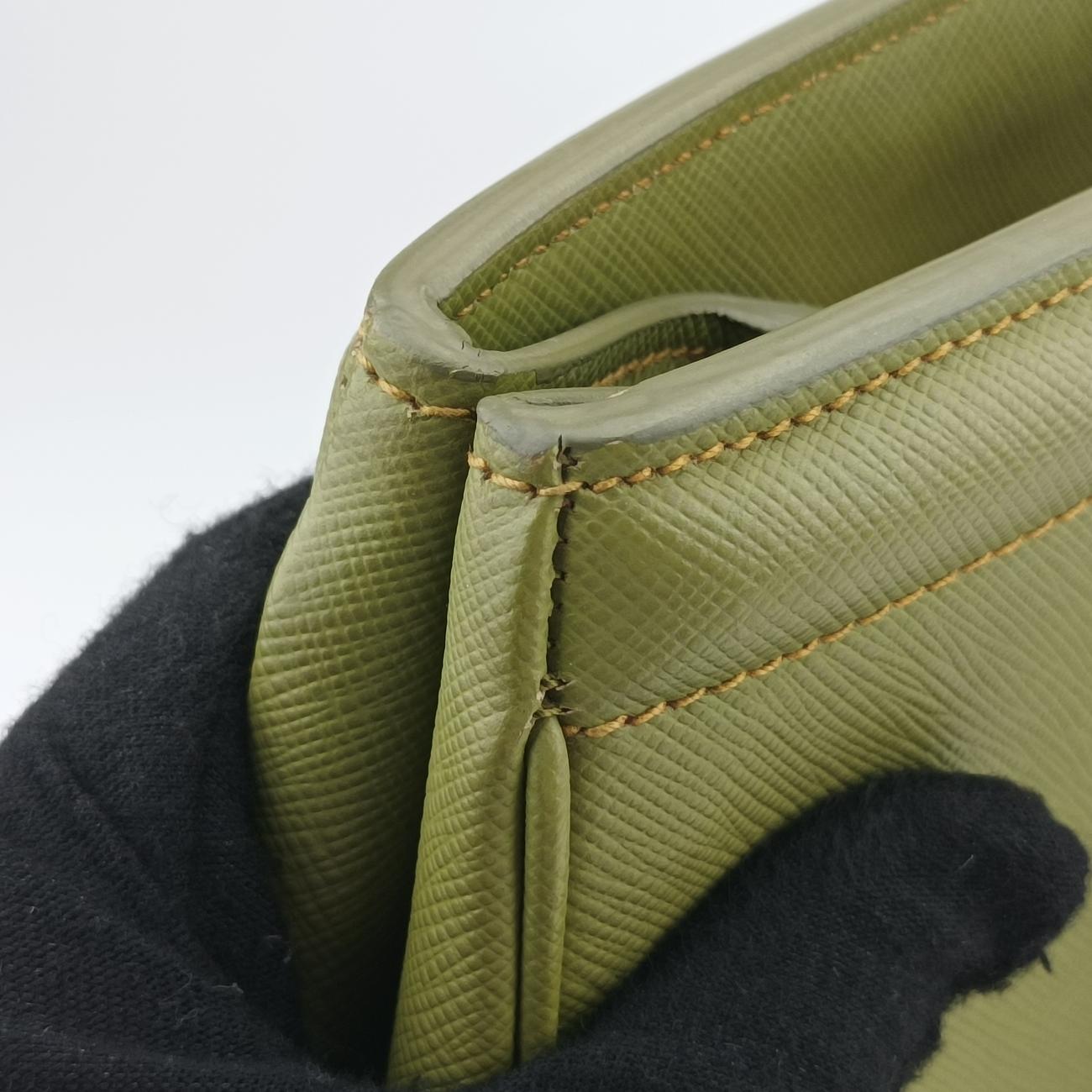 Vintage Prada Parabole Shopping Tote Green SAFFIANO Leather BN2401 handbag | stylenewstar