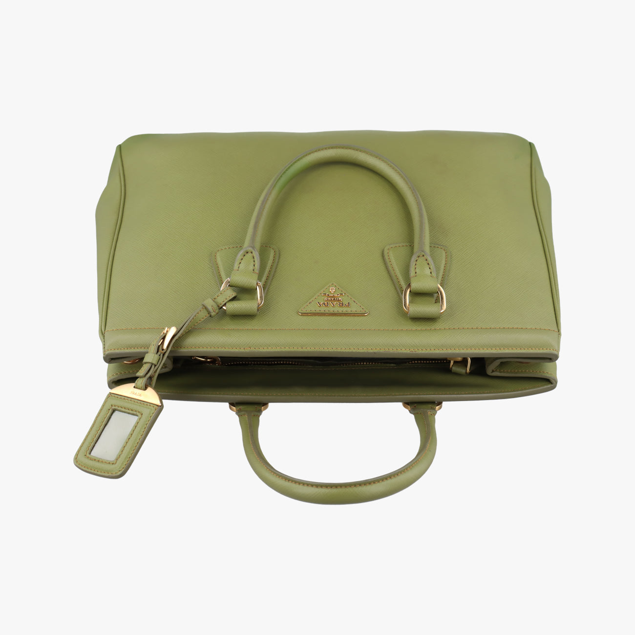 Vintage Prada Parabole Shopping Tote Green SAFFIANO Leather BN2401 handbag | stylenewstar