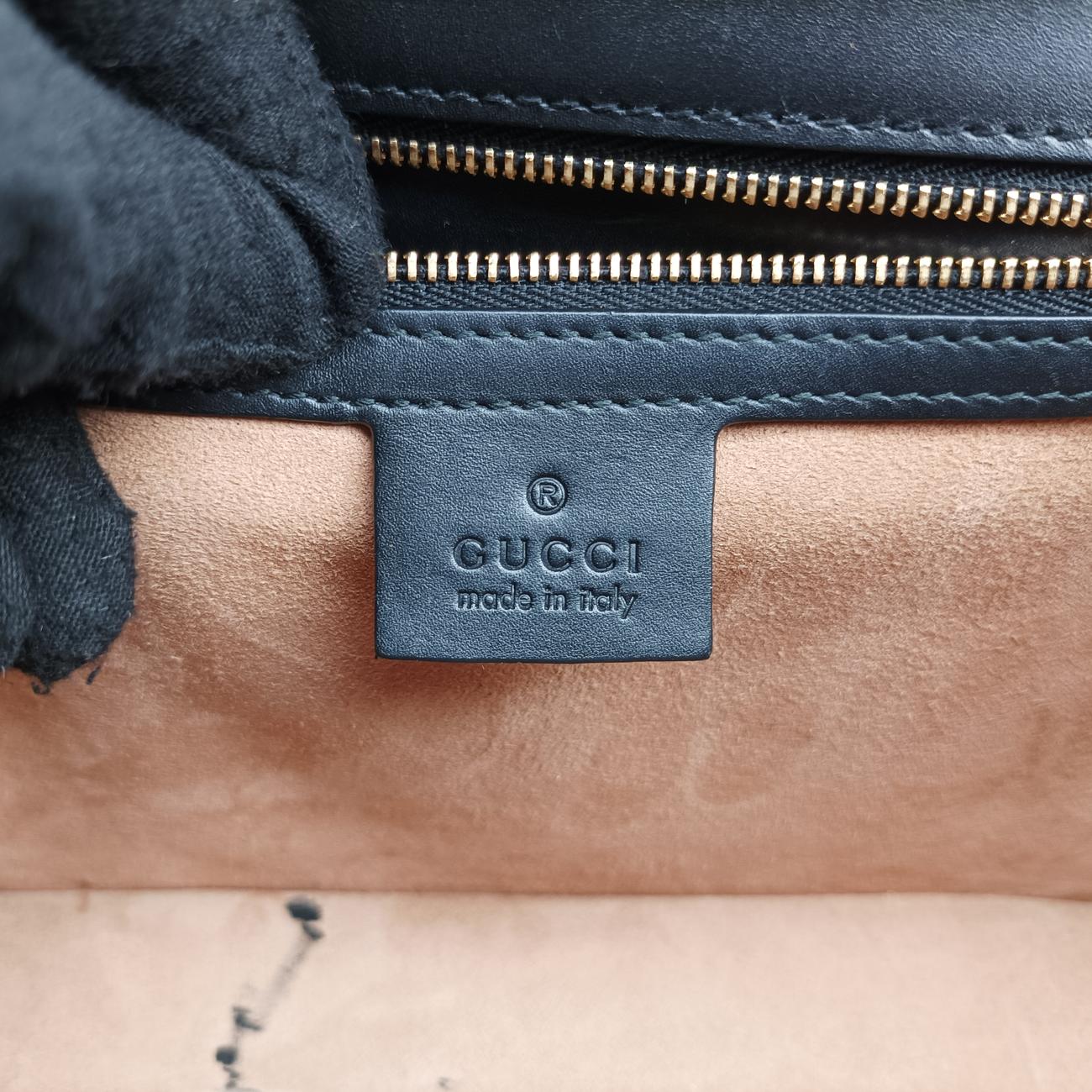 Pre-owned Gucci Sylvie Black×GREEN×RED Leather 421882 shoulderbag | stylenewstar