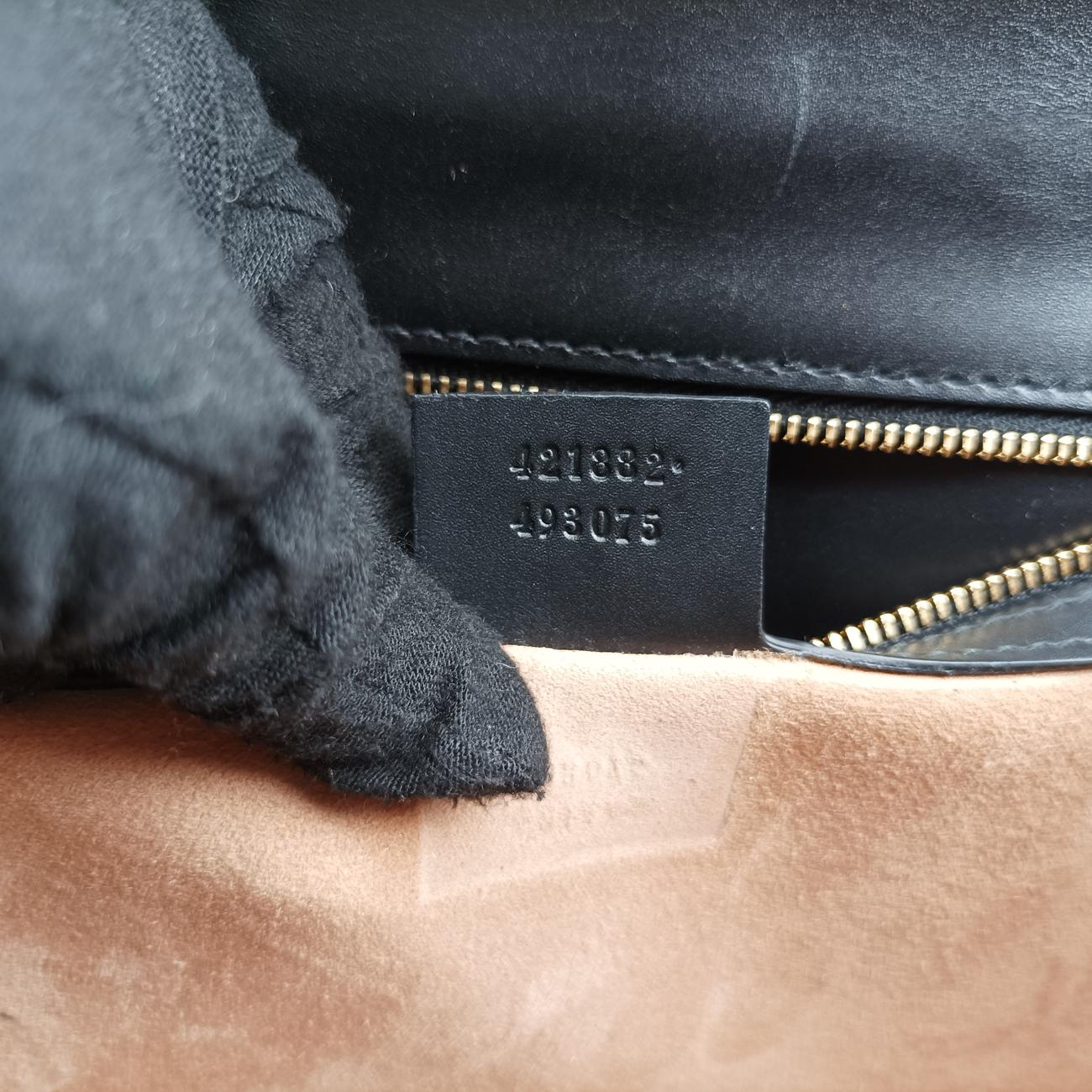 Pre-owned Gucci Sylvie Black×GREEN×RED Leather 421882 shoulderbag | stylenewstar