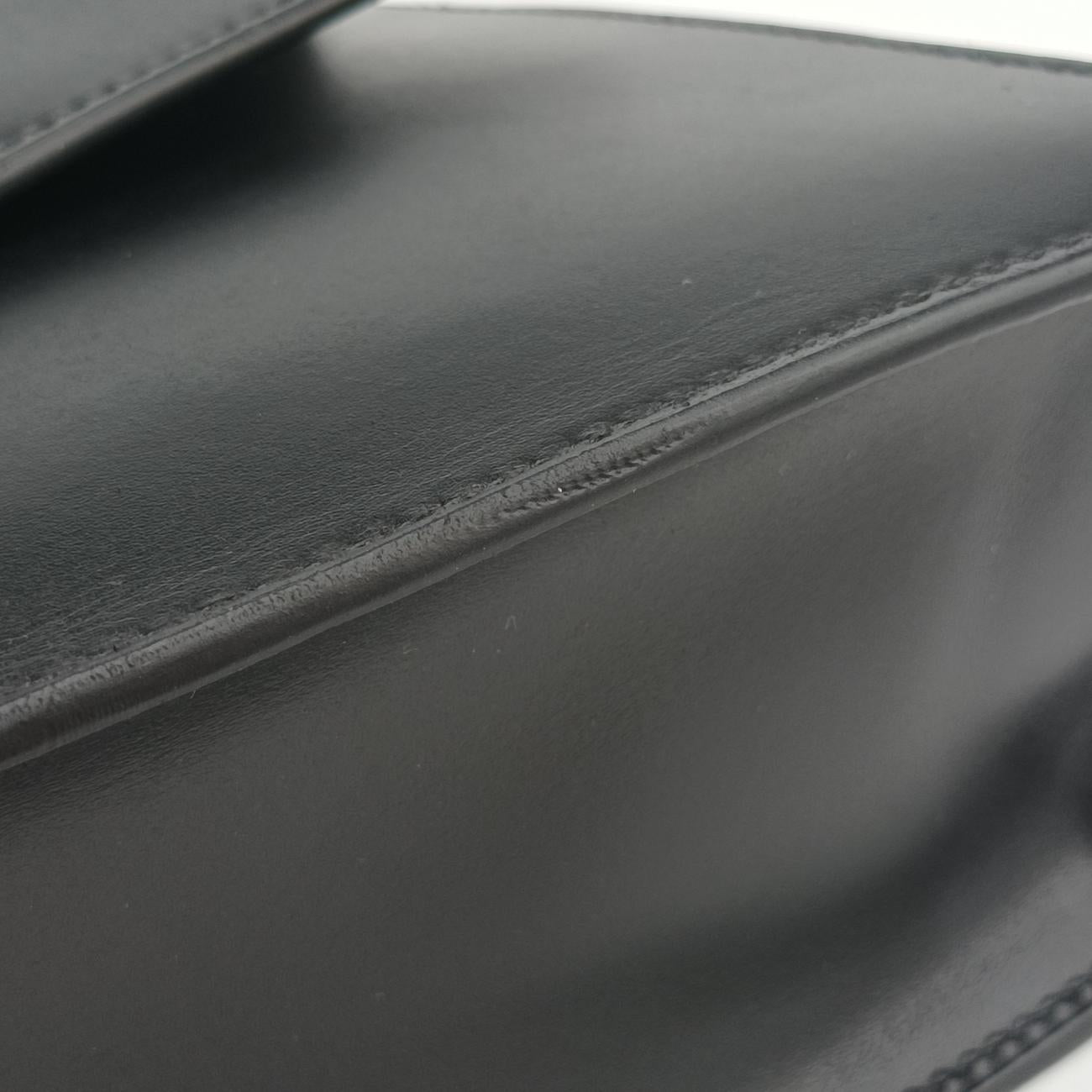 Pre-owned Gucci Sylvie Black×GREEN×RED Leather 421882 shoulderbag | stylenewstar