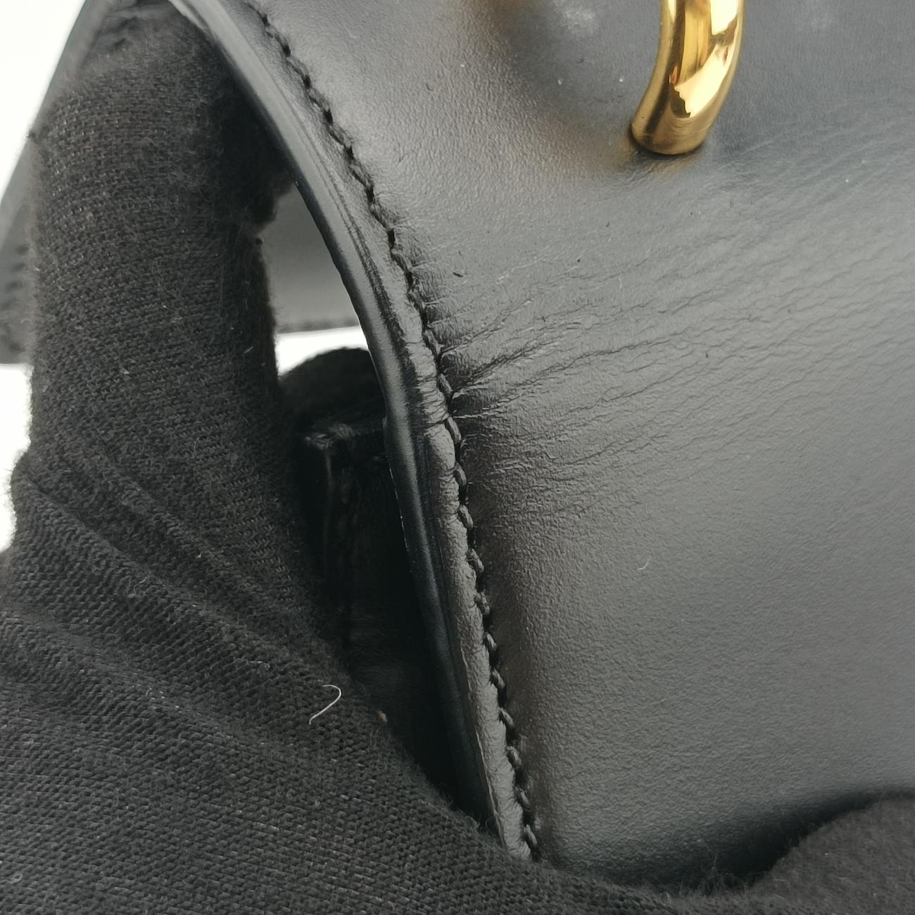 Pre-owned Gucci Sylvie Black×GREEN×RED Leather 421882 shoulderbag | stylenewstar