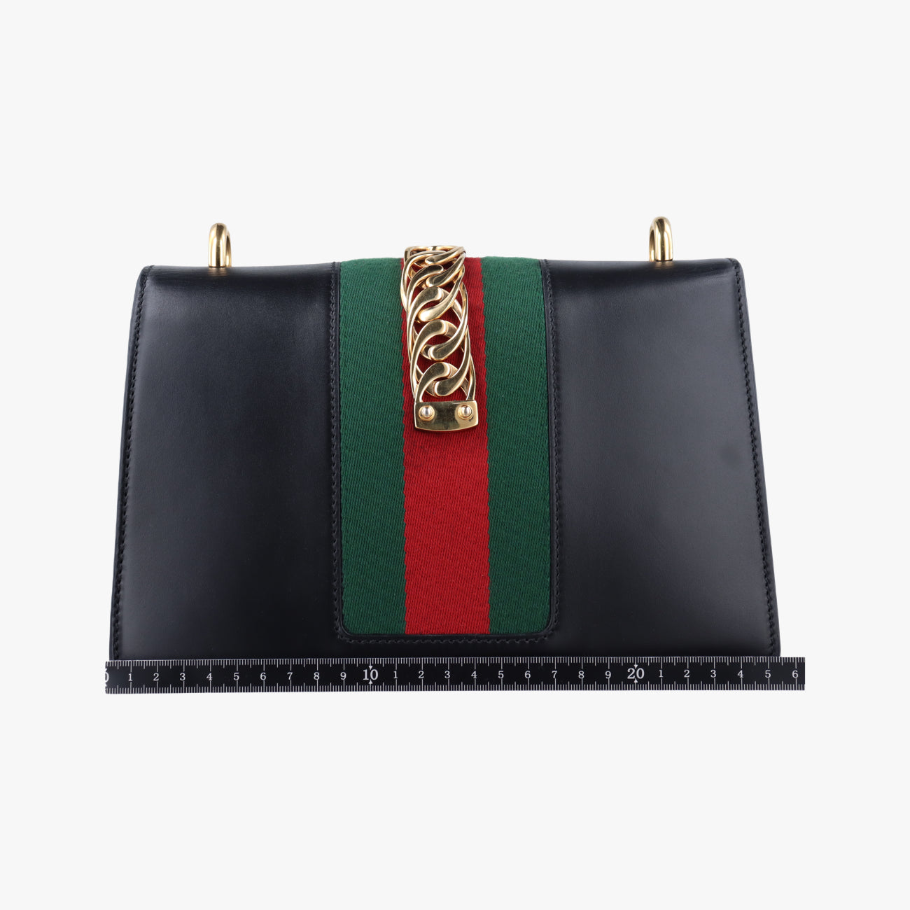 Pre-owned Gucci Sylvie Black×GREEN×RED Leather 421882 shoulderbag | stylenewstar
