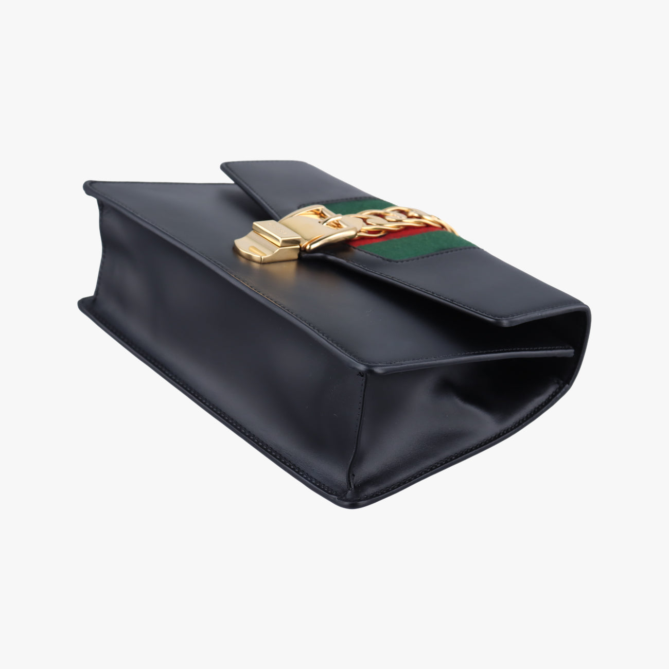 Pre-owned Gucci Sylvie Black×GREEN×RED Leather 421882 shoulderbag | stylenewstar