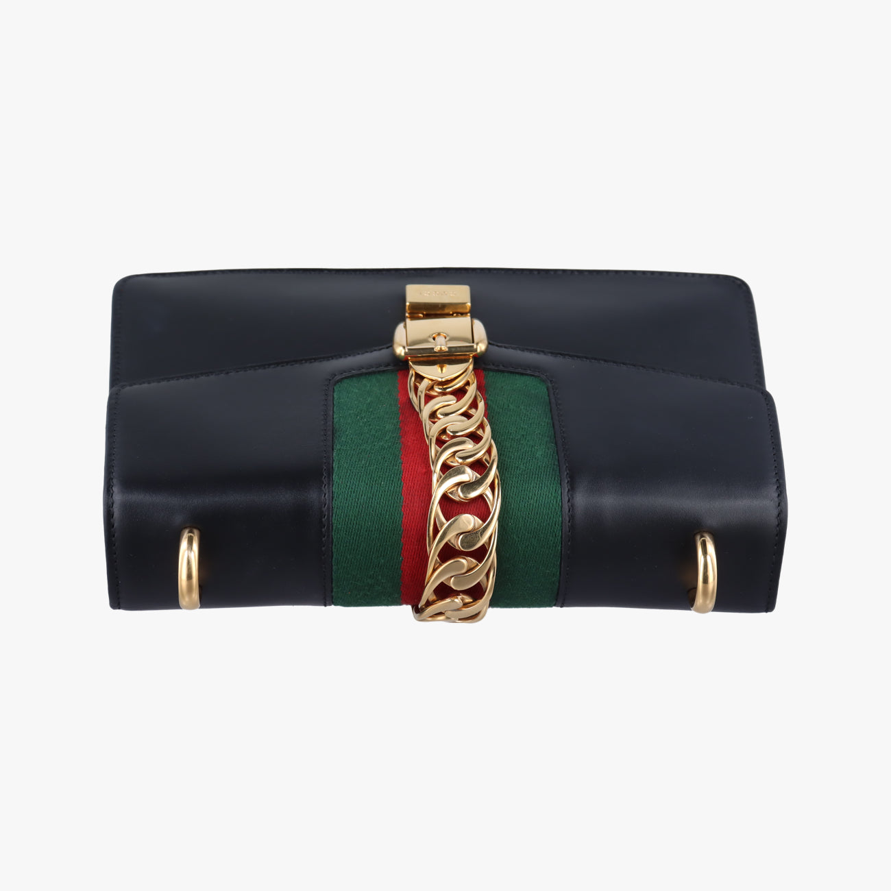 Pre-owned Gucci Sylvie Black×GREEN×RED Leather 421882 shoulderbag | stylenewstar
