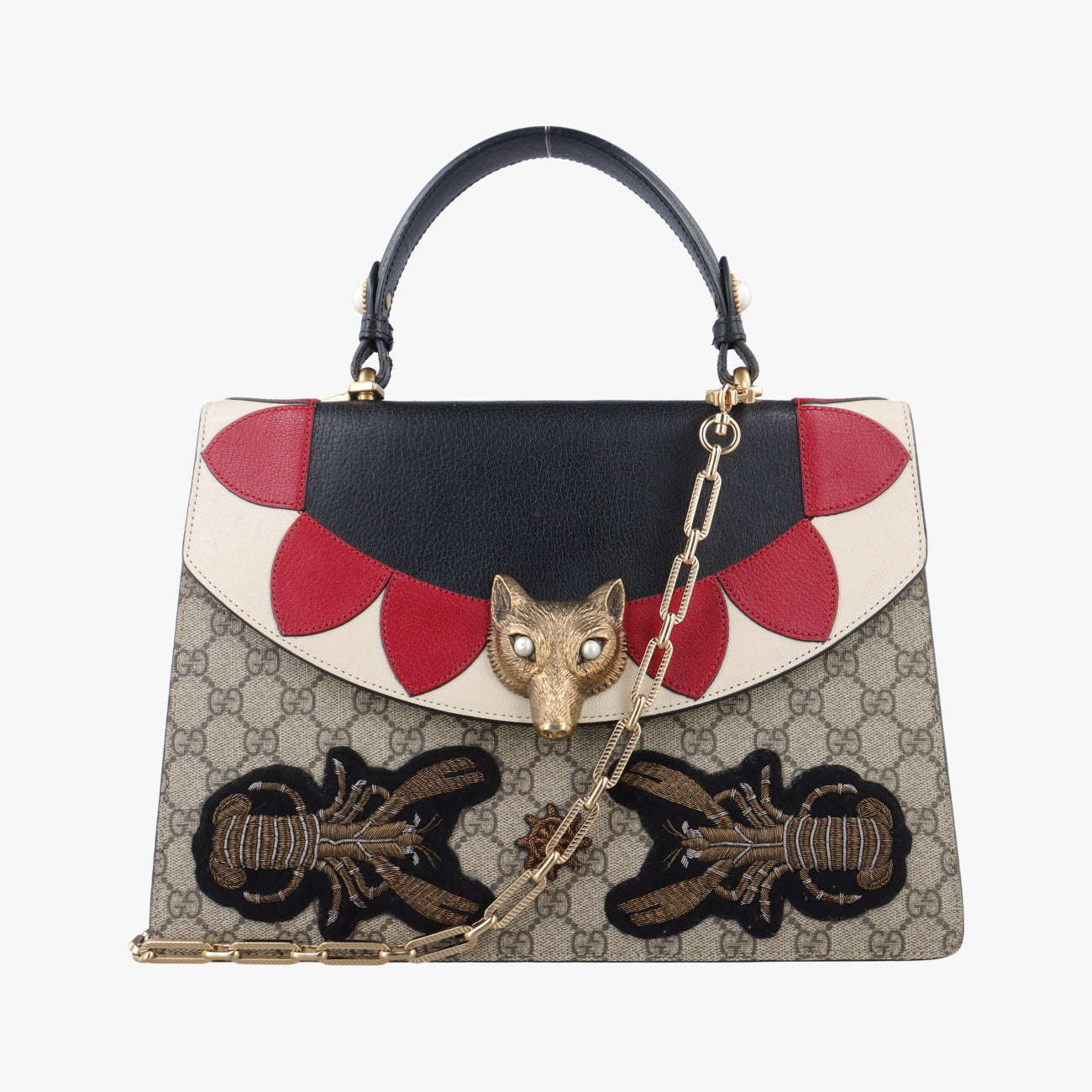 Pre-owned Gucci GG Supreme Fox Beige×Multicolour PVC coated canvas×Leather 466432 shoulderbag | stylenewstar