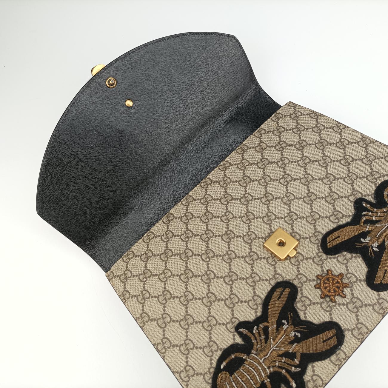 Pre-owned Gucci GG Supreme Fox Beige×Multicolour PVC coated canvas×Leather 466432 shoulderbag | stylenewstar