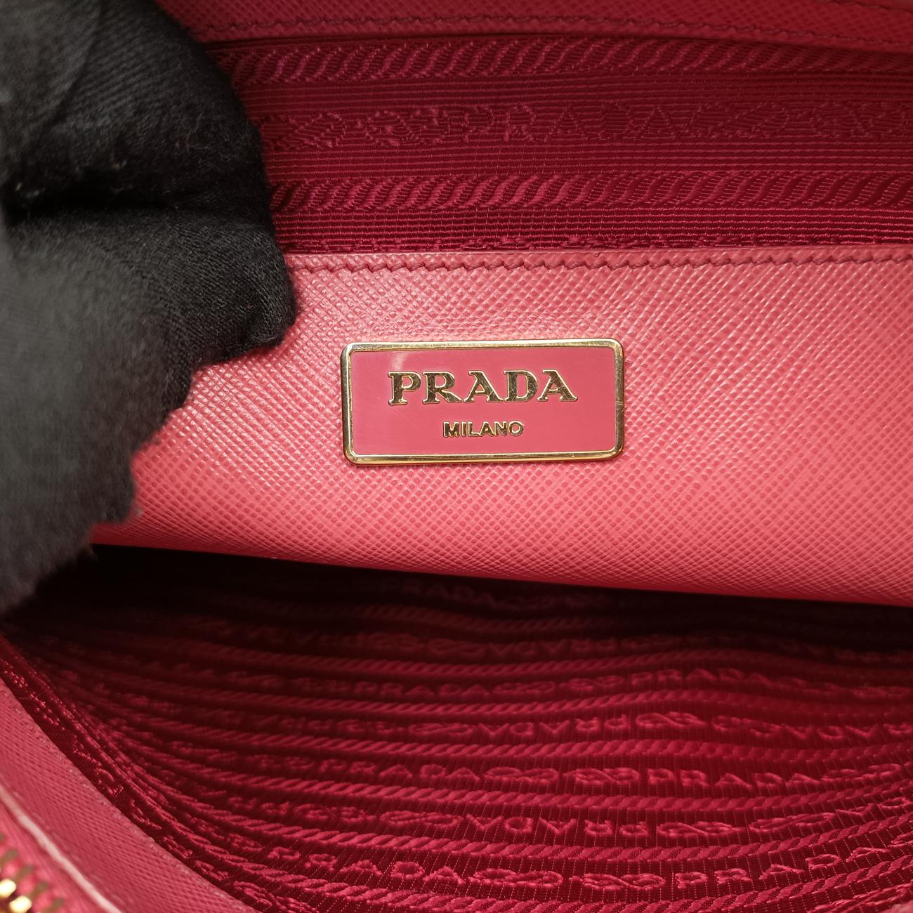 Pre-owned Prada Promenade Pink SAFFIANO Leather BN2558 shoulderbag | stylenewstar