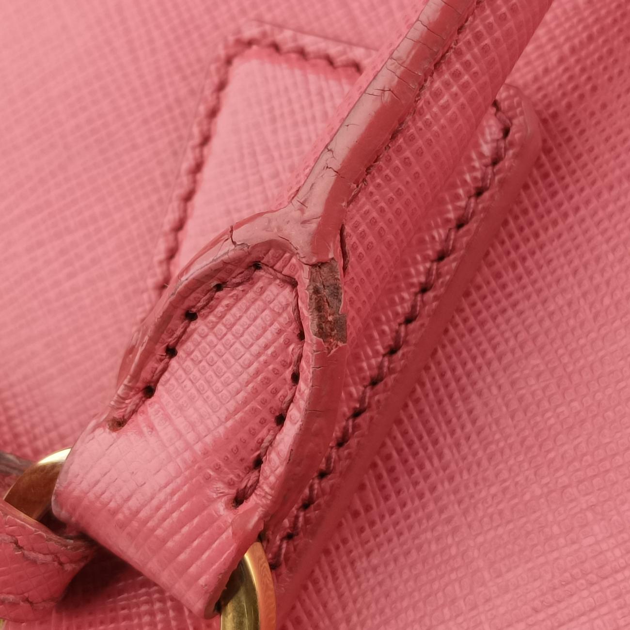 Pre-owned Prada Promenade Pink SAFFIANO Leather BN2558 shoulderbag | stylenewstar