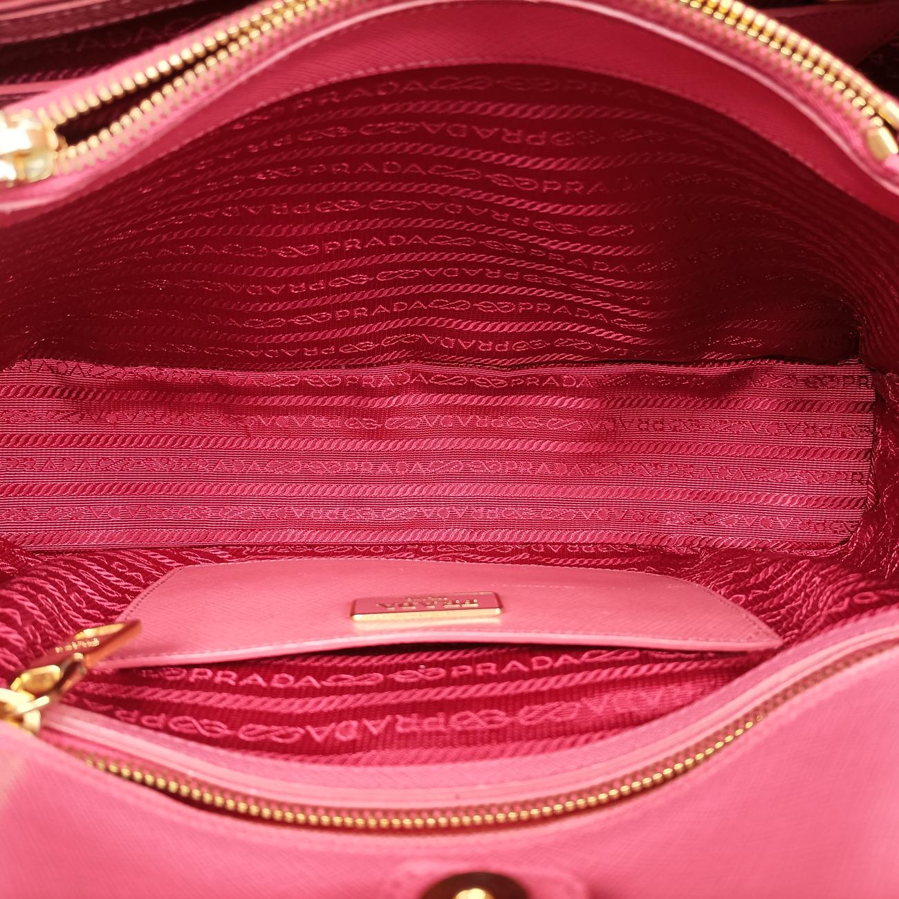 Pre-owned Prada Promenade Pink SAFFIANO Leather BN2558 shoulderbag | stylenewstar