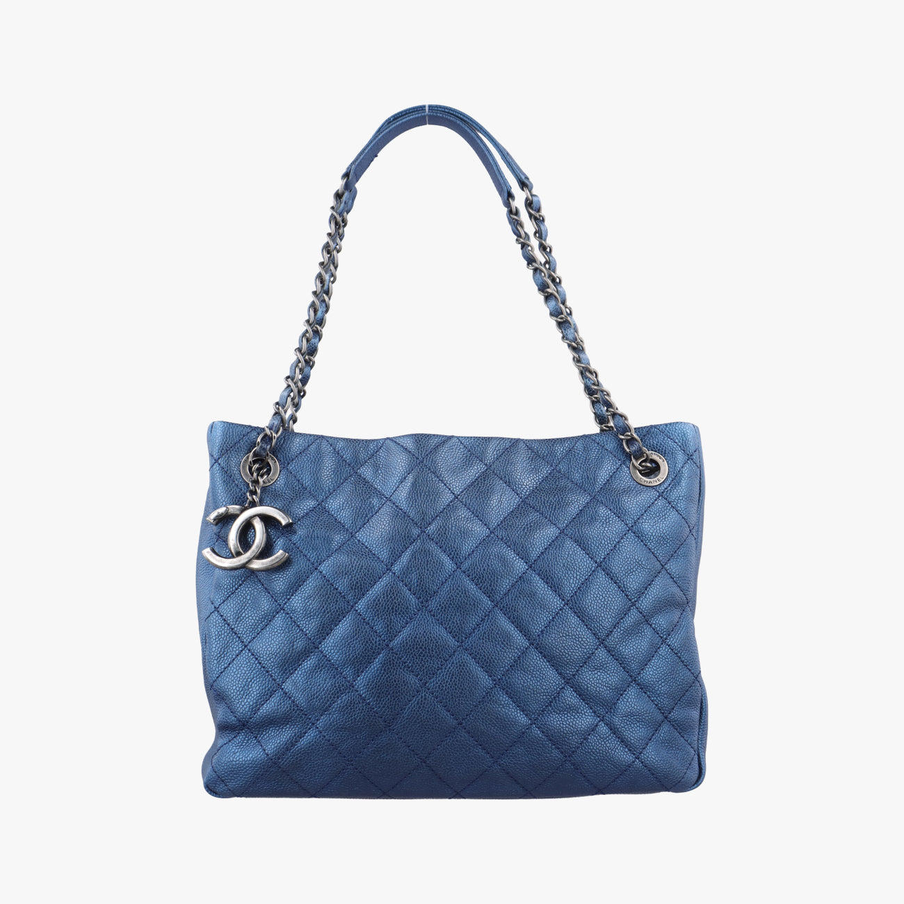 Pre-owned Chanel Matelasse Blue Caviar leather A67414 shoulderbag | stylenewstar