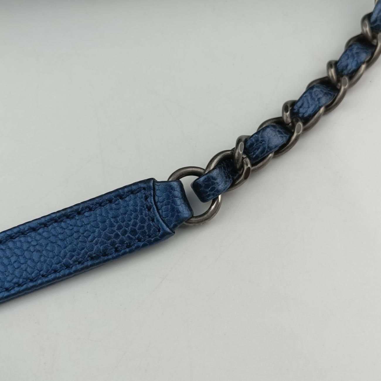 Pre-owned Chanel Matelasse Blue Caviar leather A67414 shoulderbag | stylenewstar