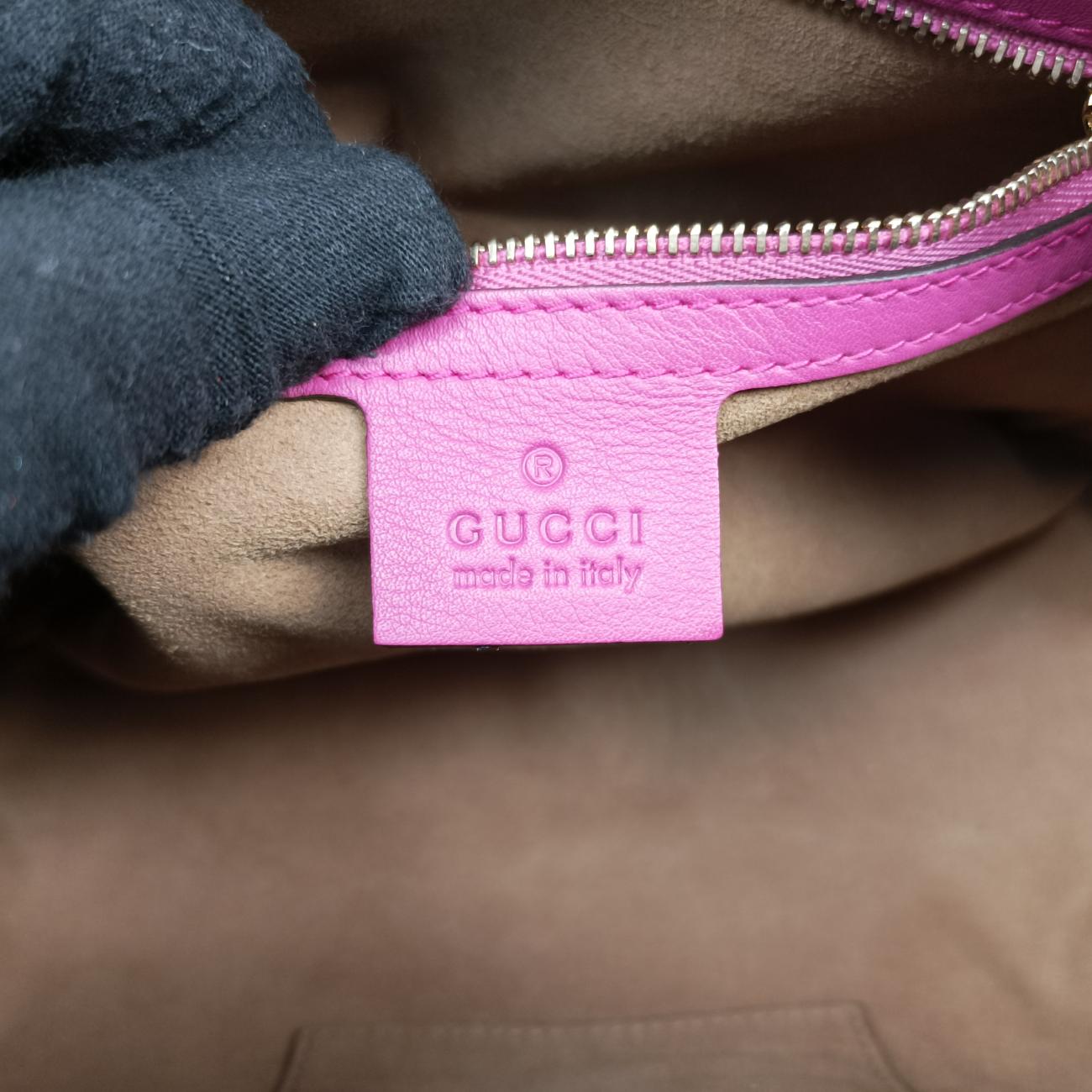 Secondhand Gucci GG SUPREME beige×Multicolour PVC coated canvas x leather 409529 shoulderbag | stylenewstar