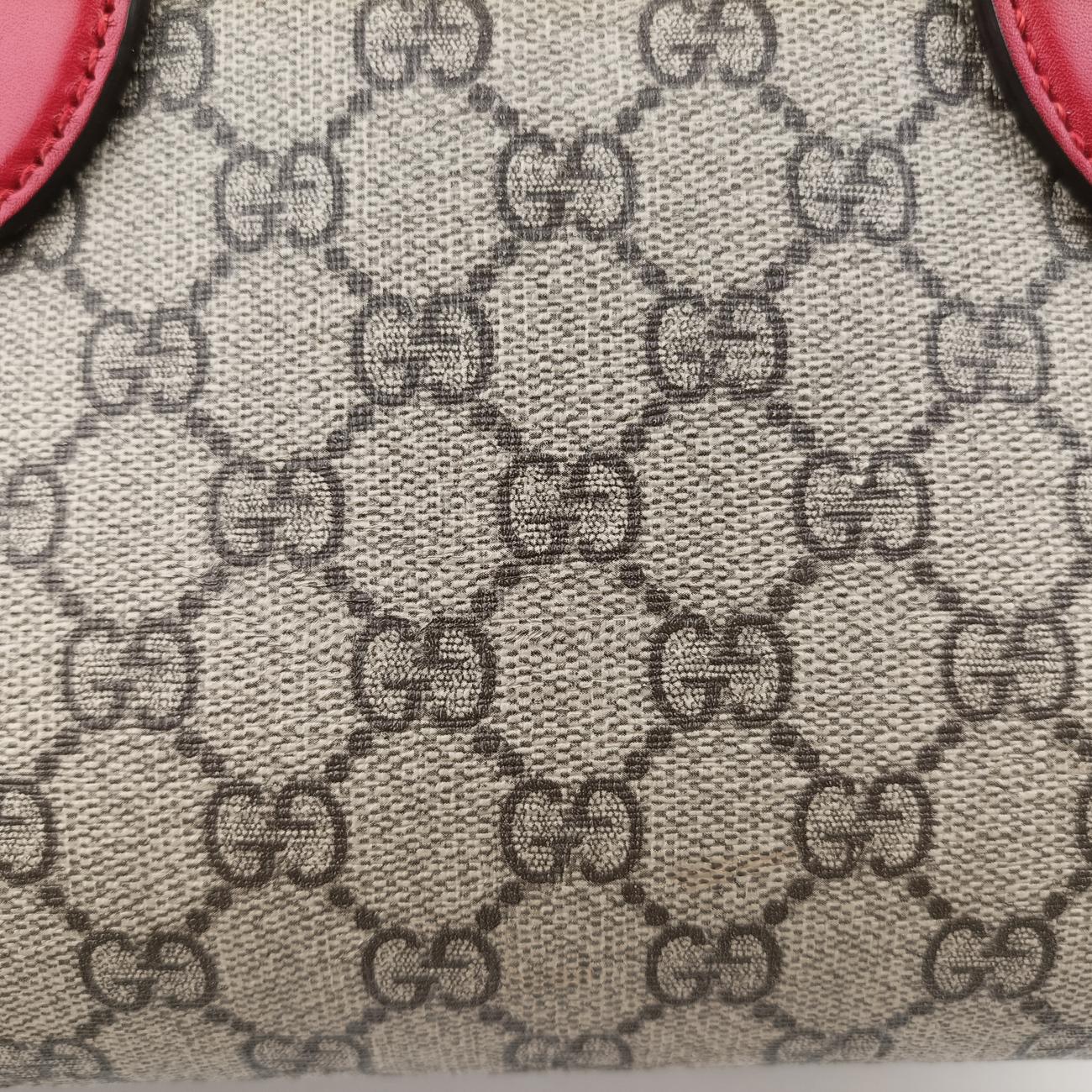 Secondhand Gucci GG SUPREME beige×Multicolour PVC coated canvas x leather 409529 shoulderbag | stylenewstar