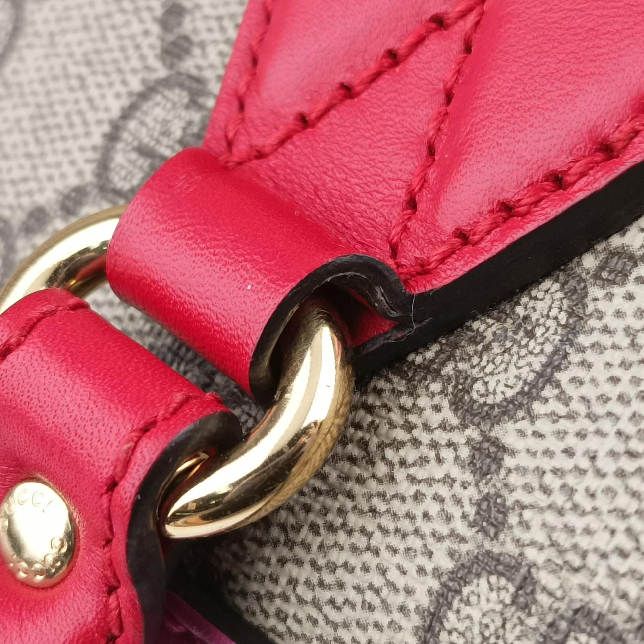 Secondhand Gucci GG SUPREME beige×Multicolour PVC coated canvas x leather 409529 shoulderbag | stylenewstar