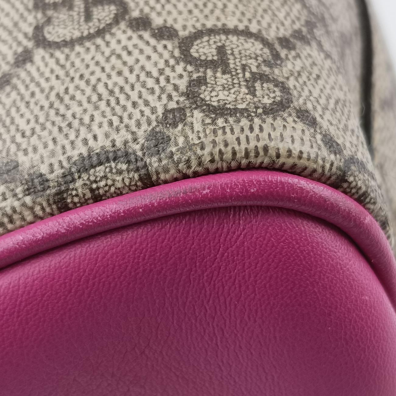 Secondhand Gucci GG SUPREME beige×Multicolour PVC coated canvas x leather 409529 shoulderbag | stylenewstar