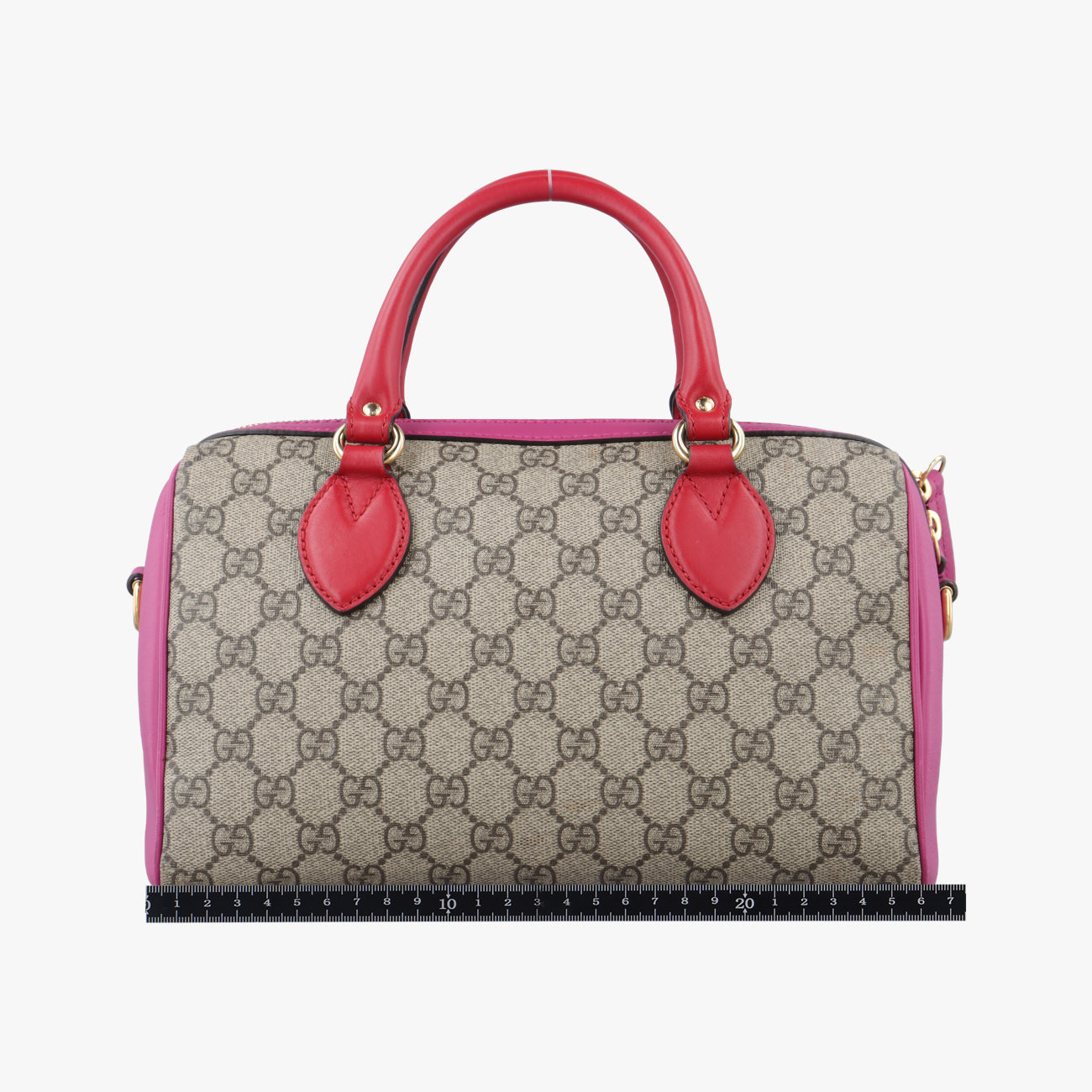 Secondhand Gucci GG SUPREME beige×Multicolour PVC coated canvas x leather 409529 shoulderbag | stylenewstar