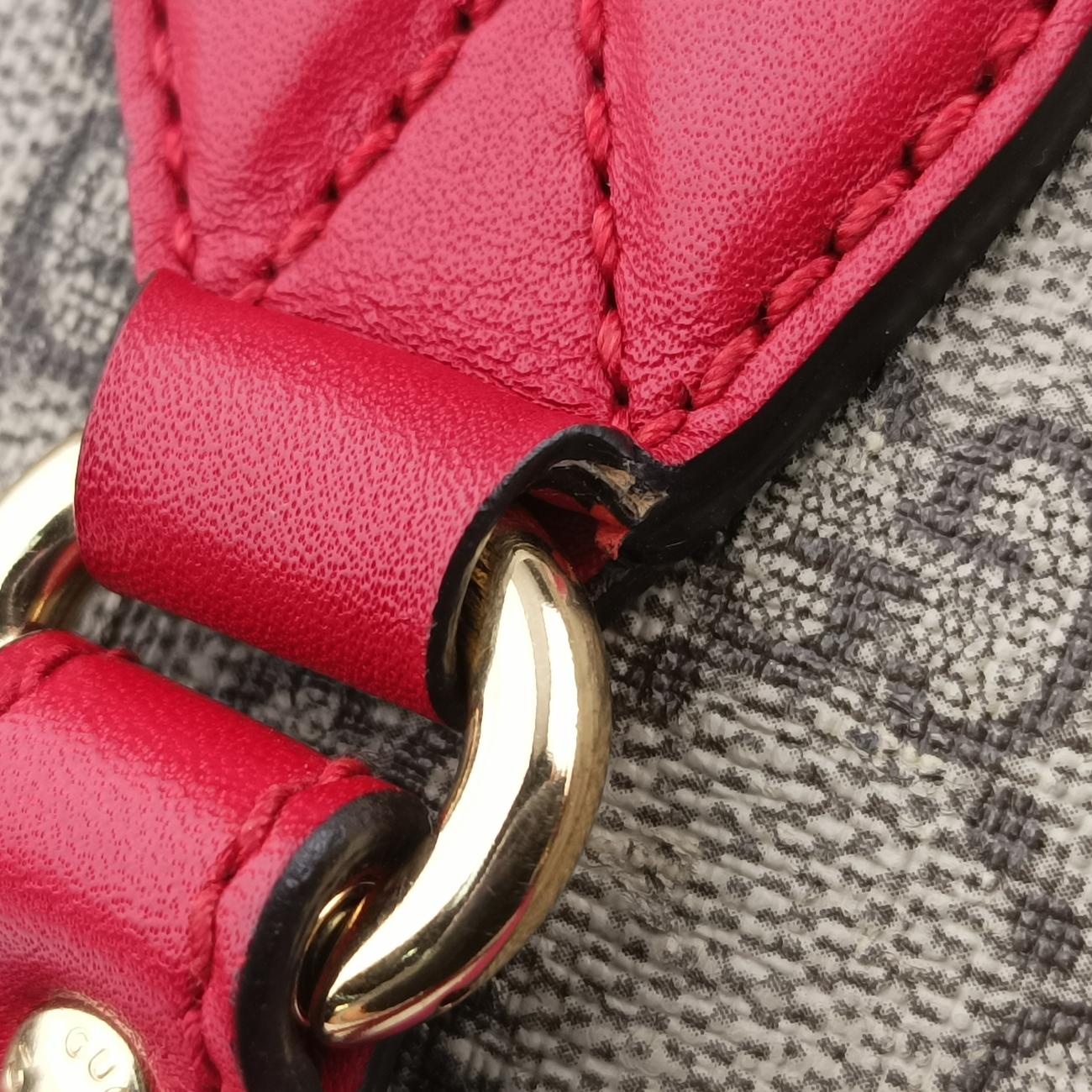 Secondhand Gucci GG SUPREME beige×Multicolour PVC coated canvas x leather 409529 shoulderbag | stylenewstar