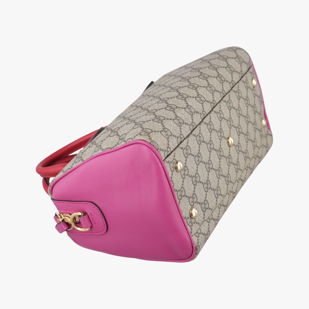 Secondhand Gucci GG SUPREME beige×Multicolour PVC coated canvas x leather 409529 shoulderbag | stylenewstar