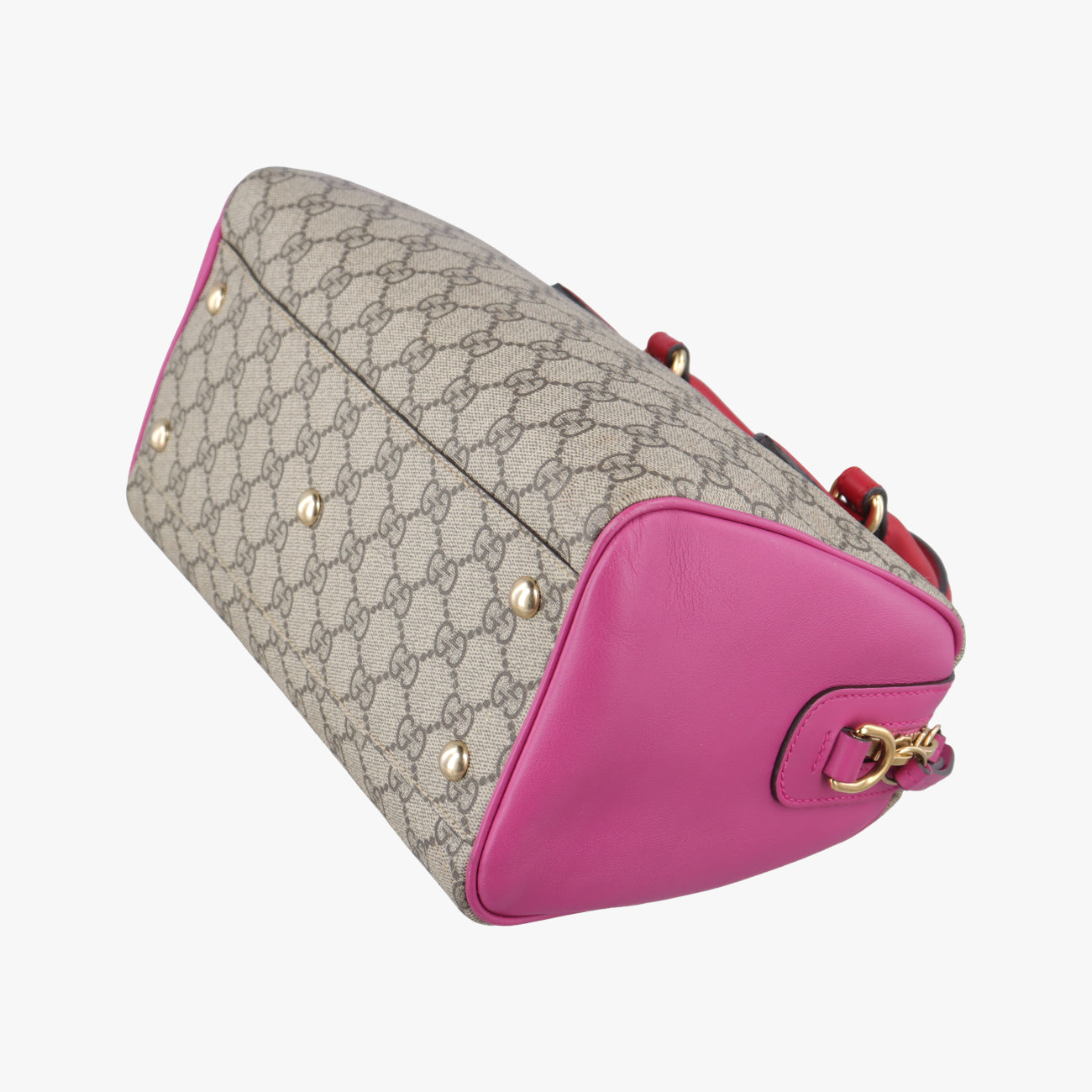 Secondhand Gucci GG SUPREME beige×Multicolour PVC coated canvas x leather 409529 shoulderbag | stylenewstar