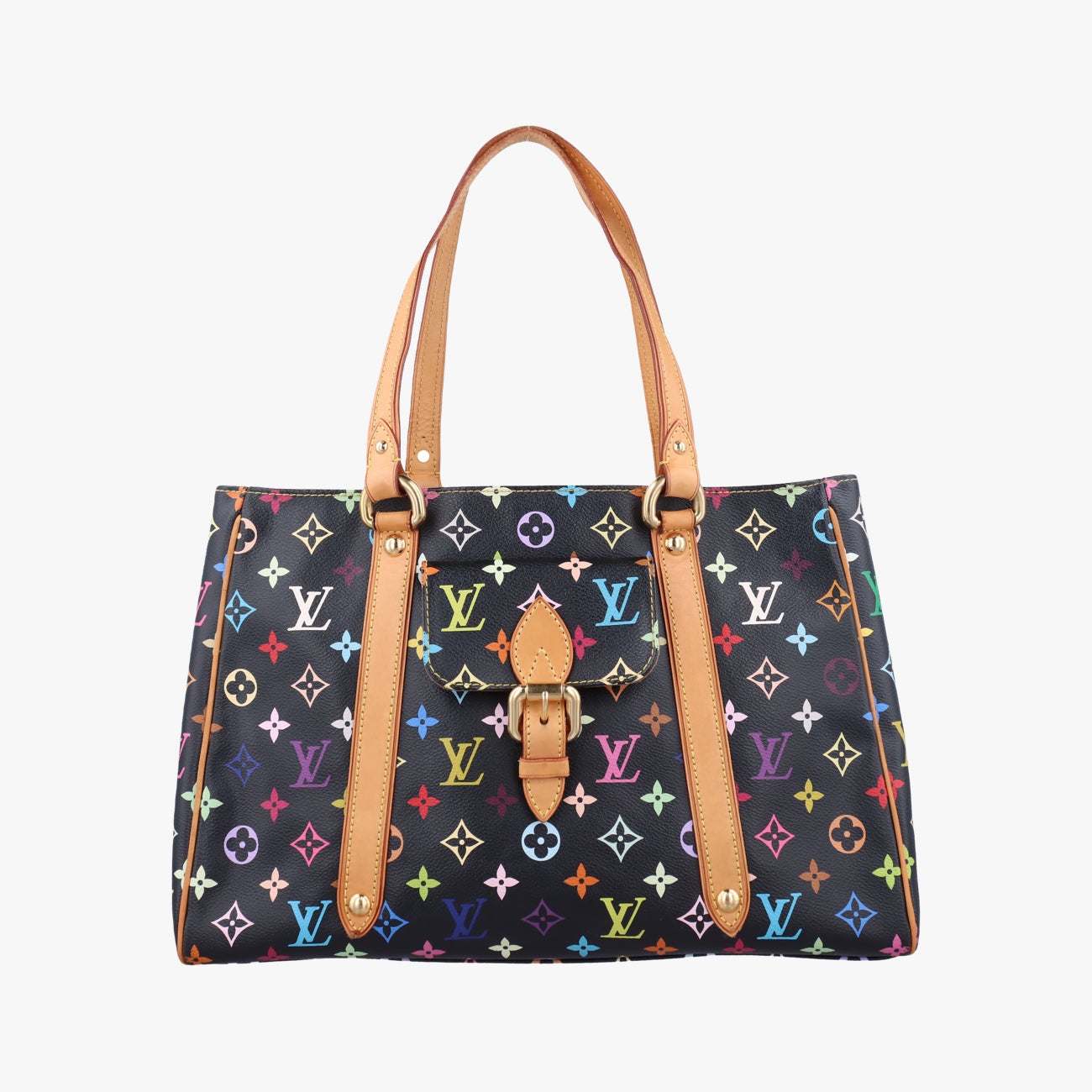 Pre-owned Louis Vuitton Aurelia MM Noir Monogram Multicolor M40095 handbag | stylenewstar
