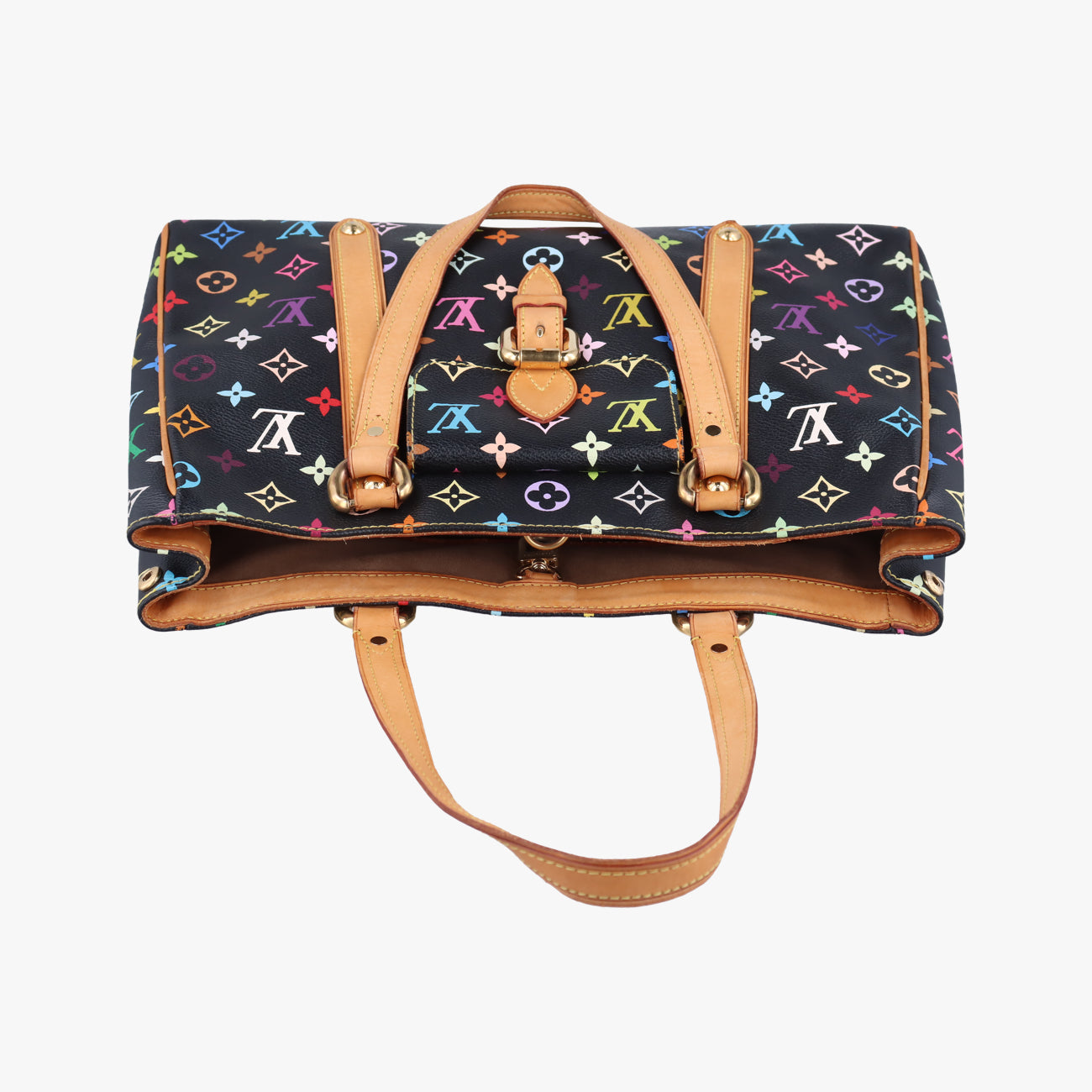 Pre-owned Louis Vuitton Aurelia MM Noir Monogram Multicolor M40095 handbag | stylenewstar