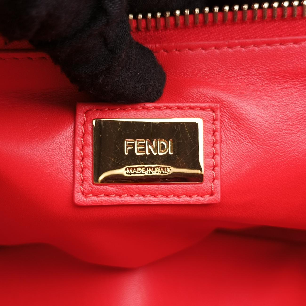 Pre-owned Fendi PEEKABOO Burgundy Leather 8BN226 shoulderbag | stylenewstar