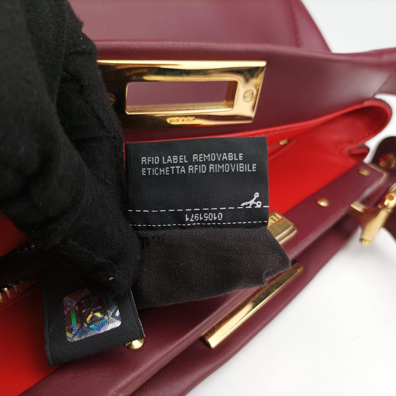 Pre-owned Fendi PEEKABOO Burgundy Leather 8BN226 shoulderbag | stylenewstar