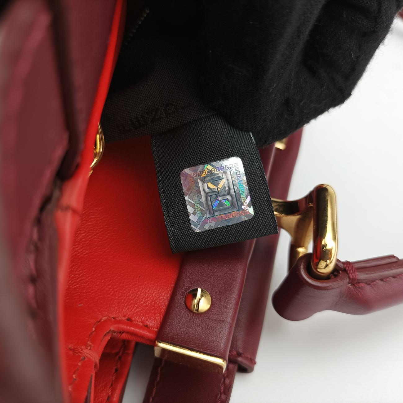 Pre-owned Fendi PEEKABOO Burgundy Leather 8BN226 shoulderbag | stylenewstar