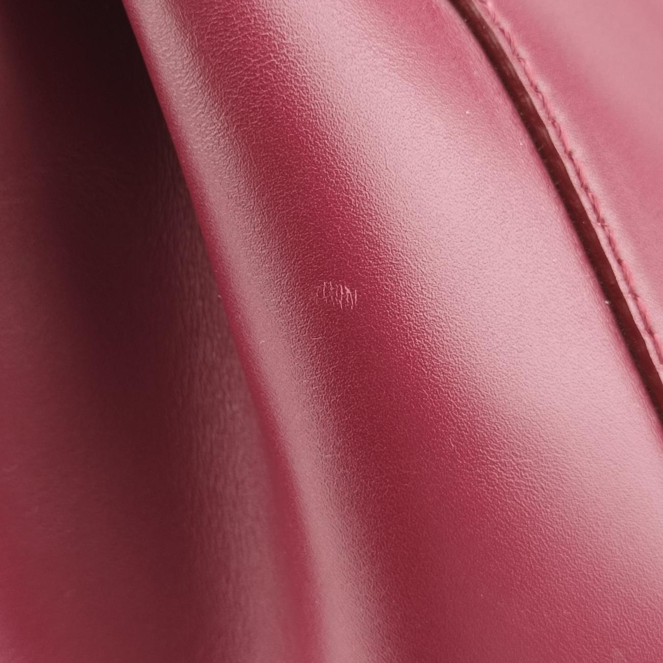 Pre-owned Fendi PEEKABOO Burgundy Leather 8BN226 shoulderbag | stylenewstar