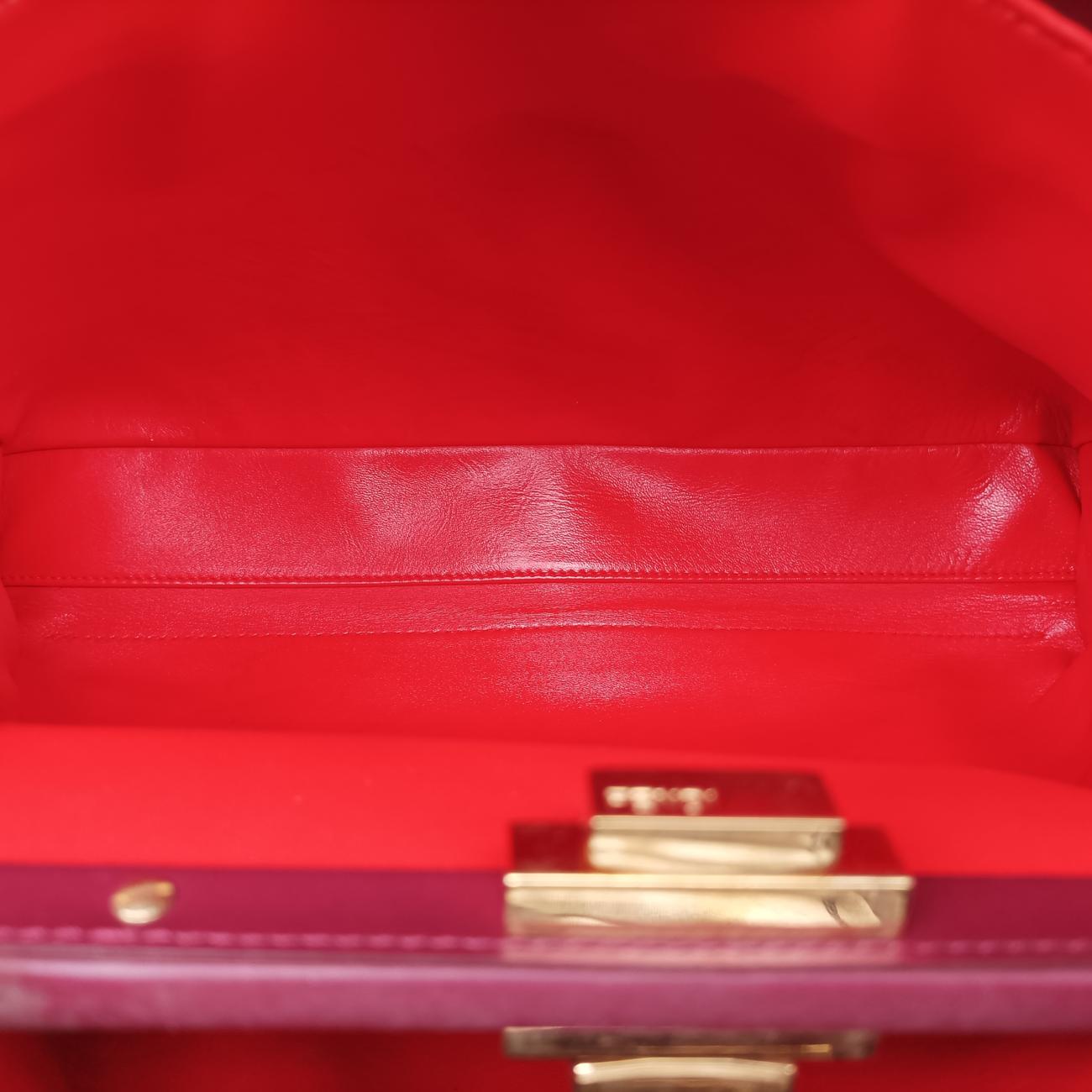 Pre-owned Fendi PEEKABOO Burgundy Leather 8BN226 shoulderbag | stylenewstar