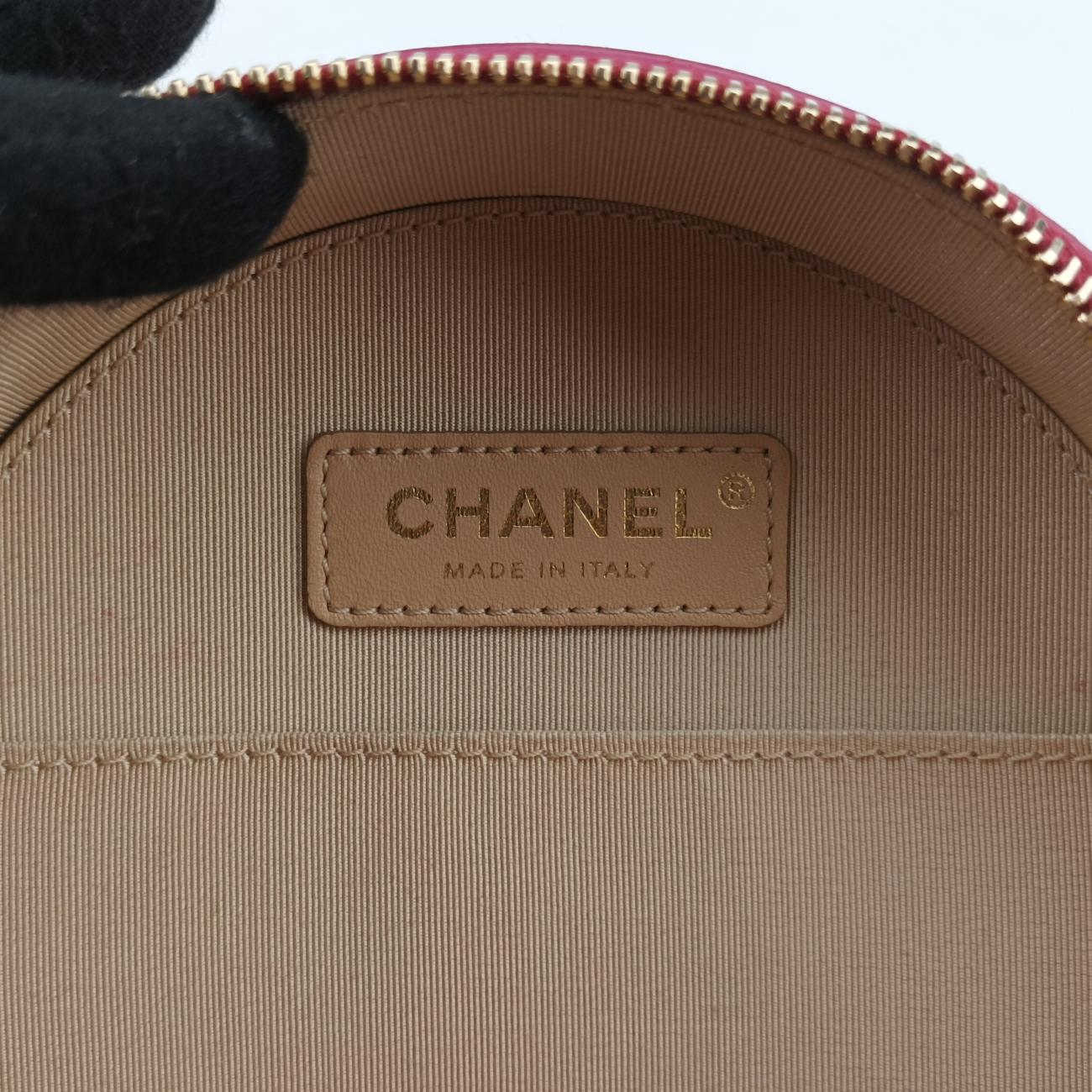 Pre-owned Chanel Round As Earth Rose lambskin A91946 shoulderbag | stylenewstar